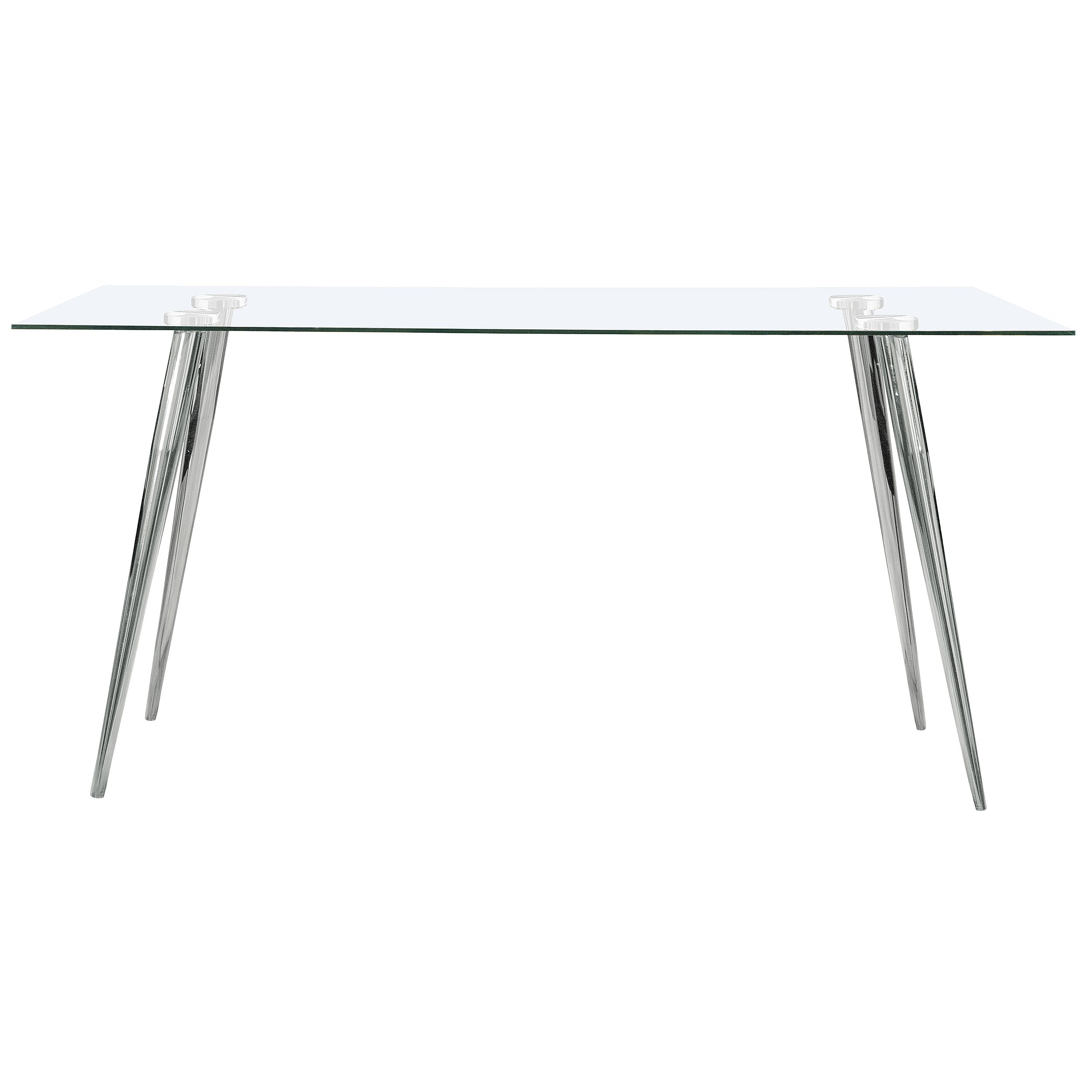 Gilman Rectangular 64-inch Glass Top Dining Table Chrome — view 3