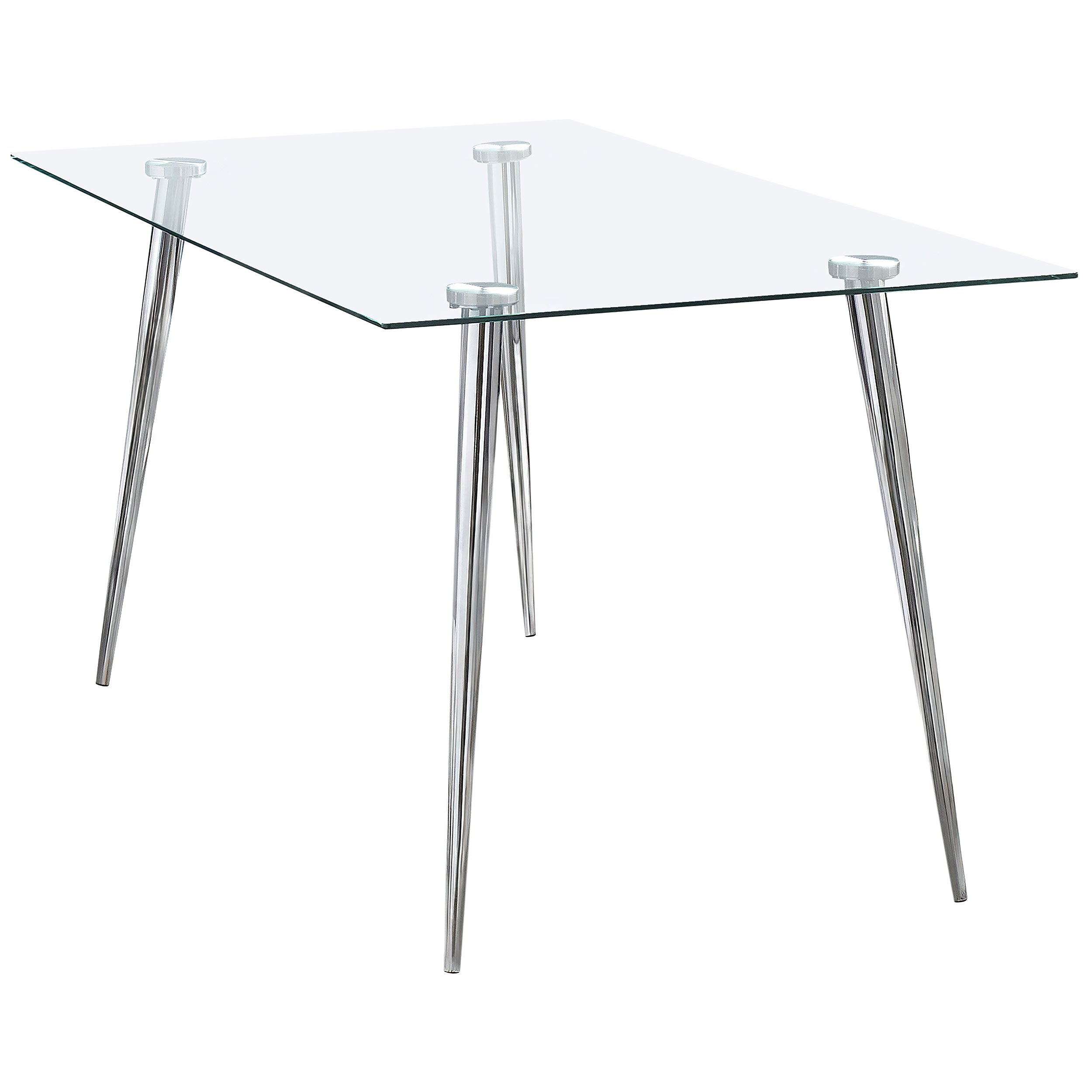 Gilman Rectangular 64-inch Glass Top Dining Table Chrome — view 4