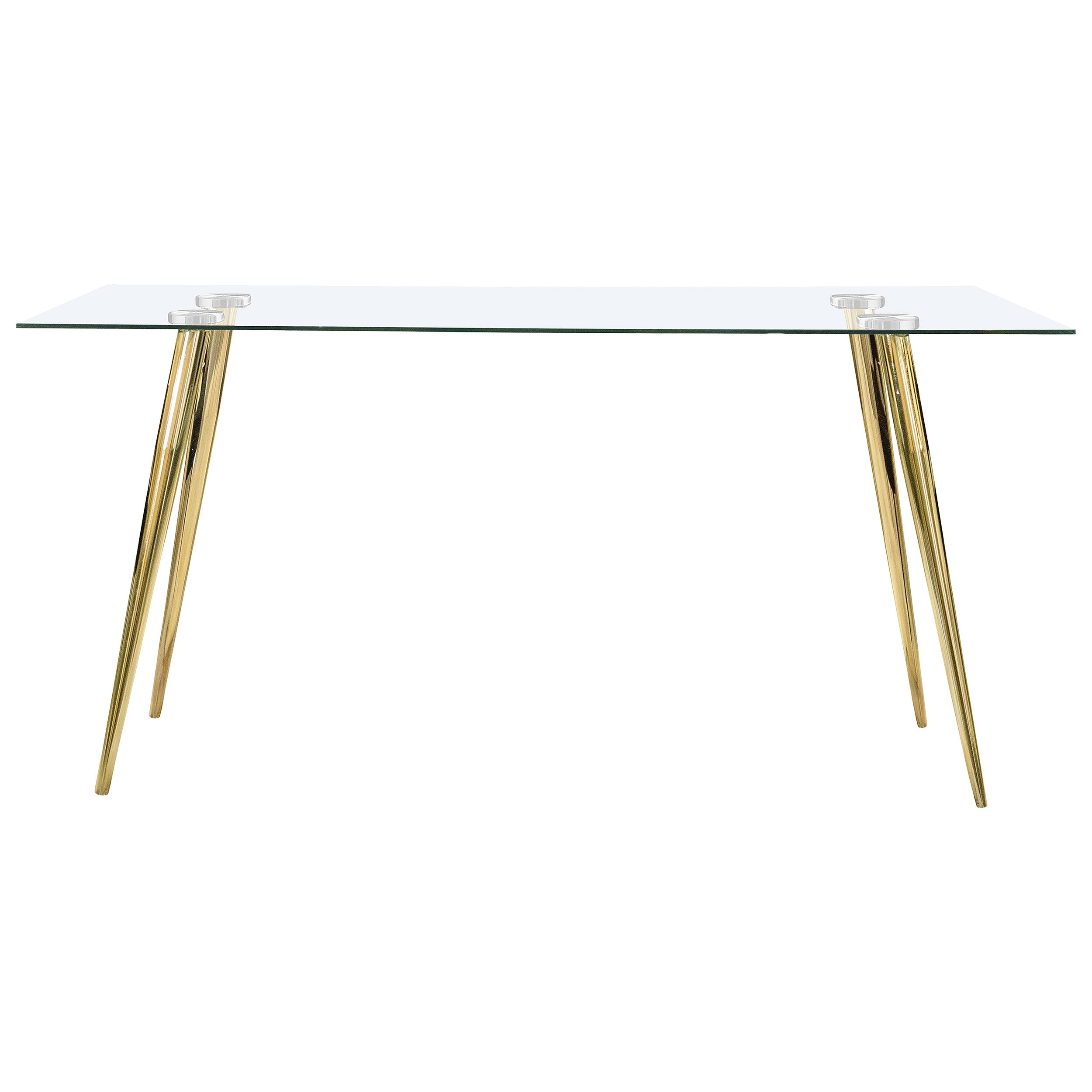 Gilman Rectangular 64-inch Glass Top Dining Table Gold — view 3