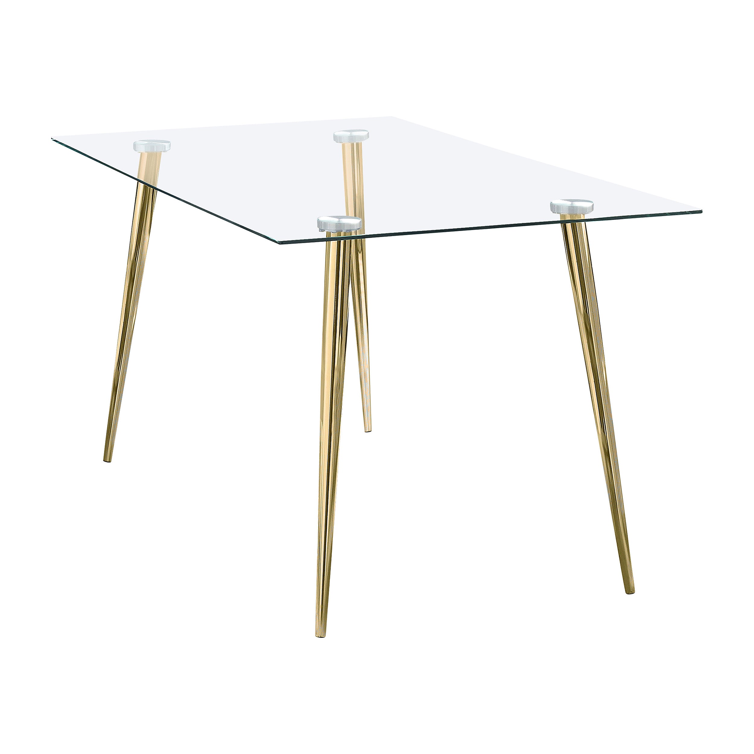 Gilman Rectangular 64-inch Glass Top Dining Table Gold — view 4