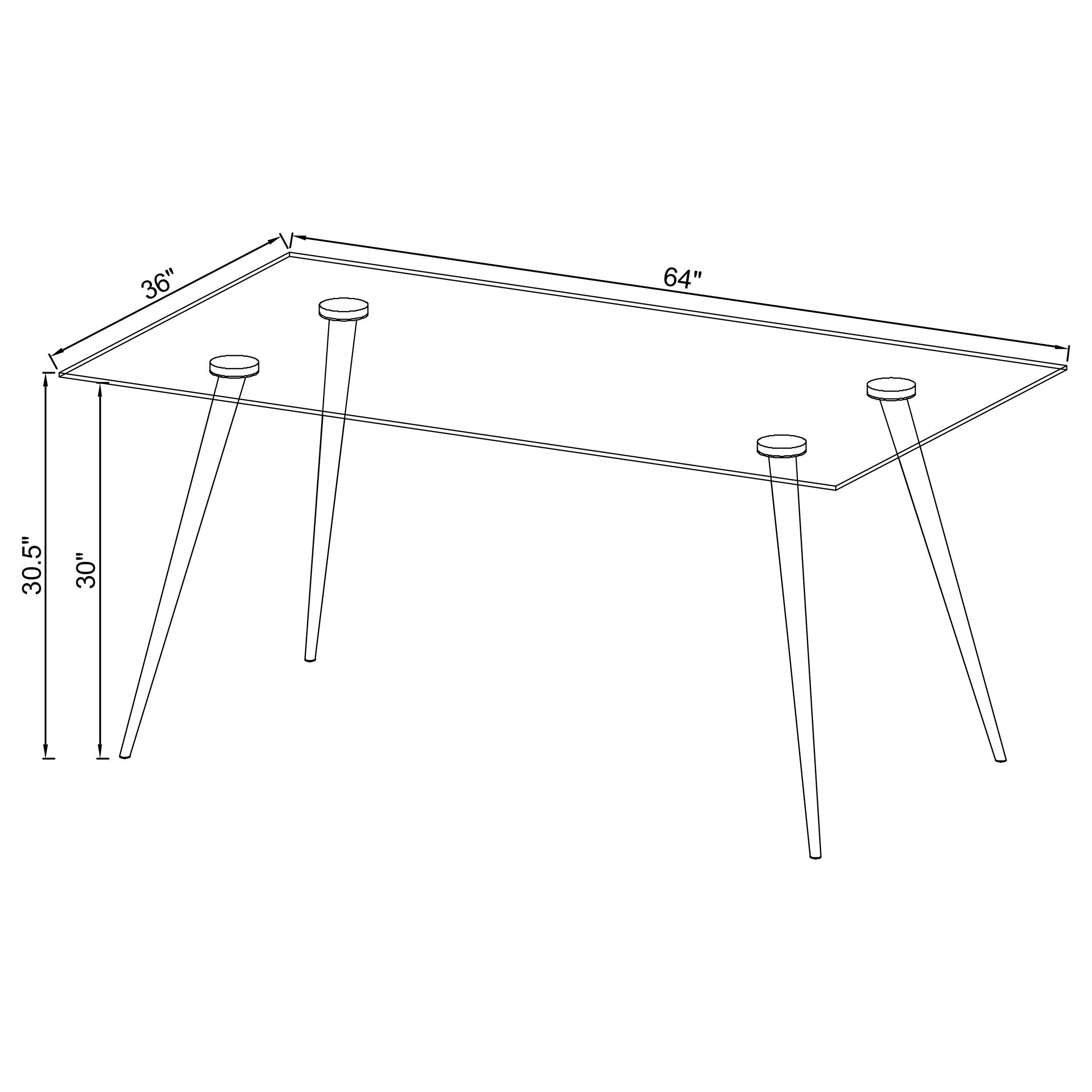 Gilman Rectangular 64-inch Glass Top Dining Table Gold — view 5