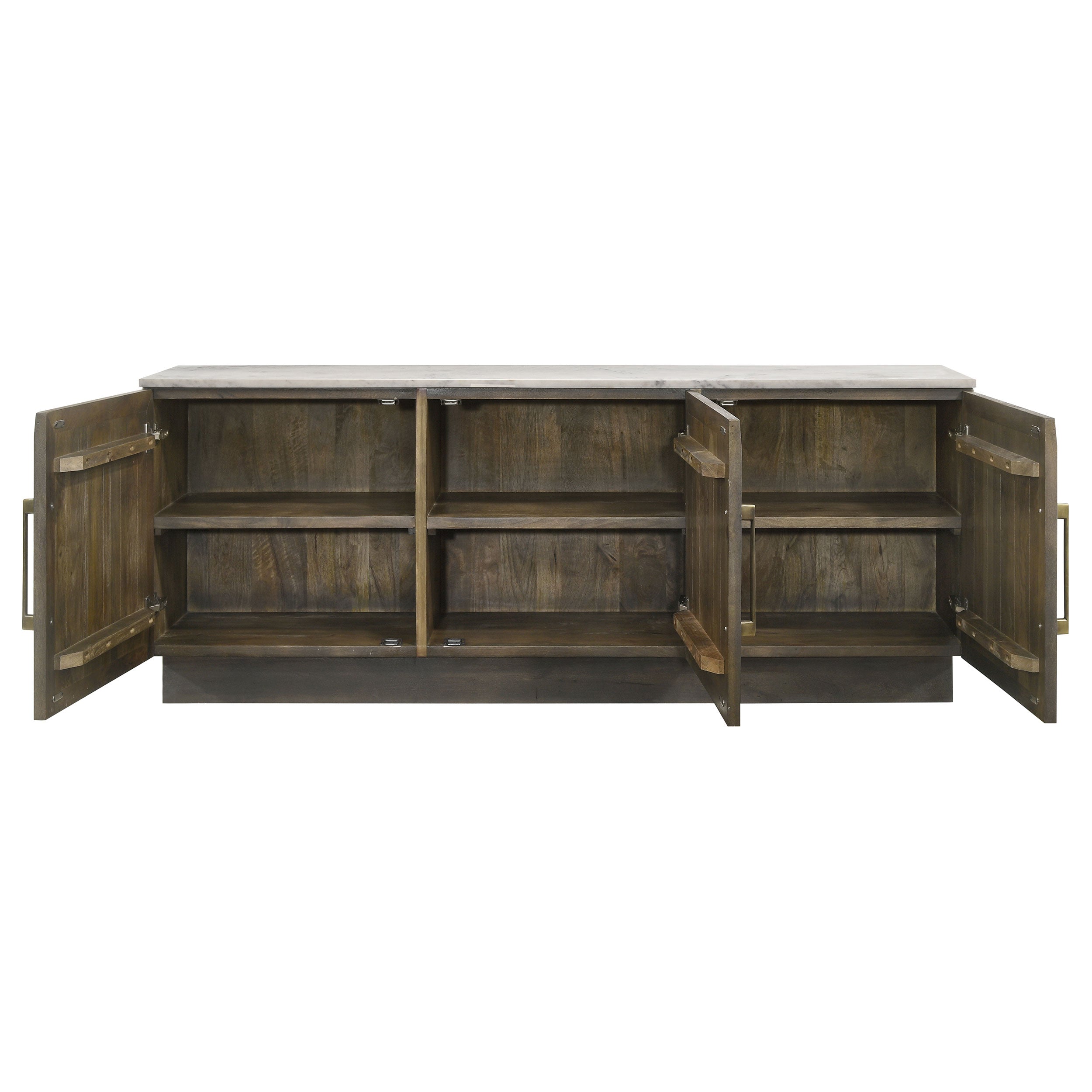 Dennis 3-door Marble Top Sideboard Buffet Tobacco Grey — view 6