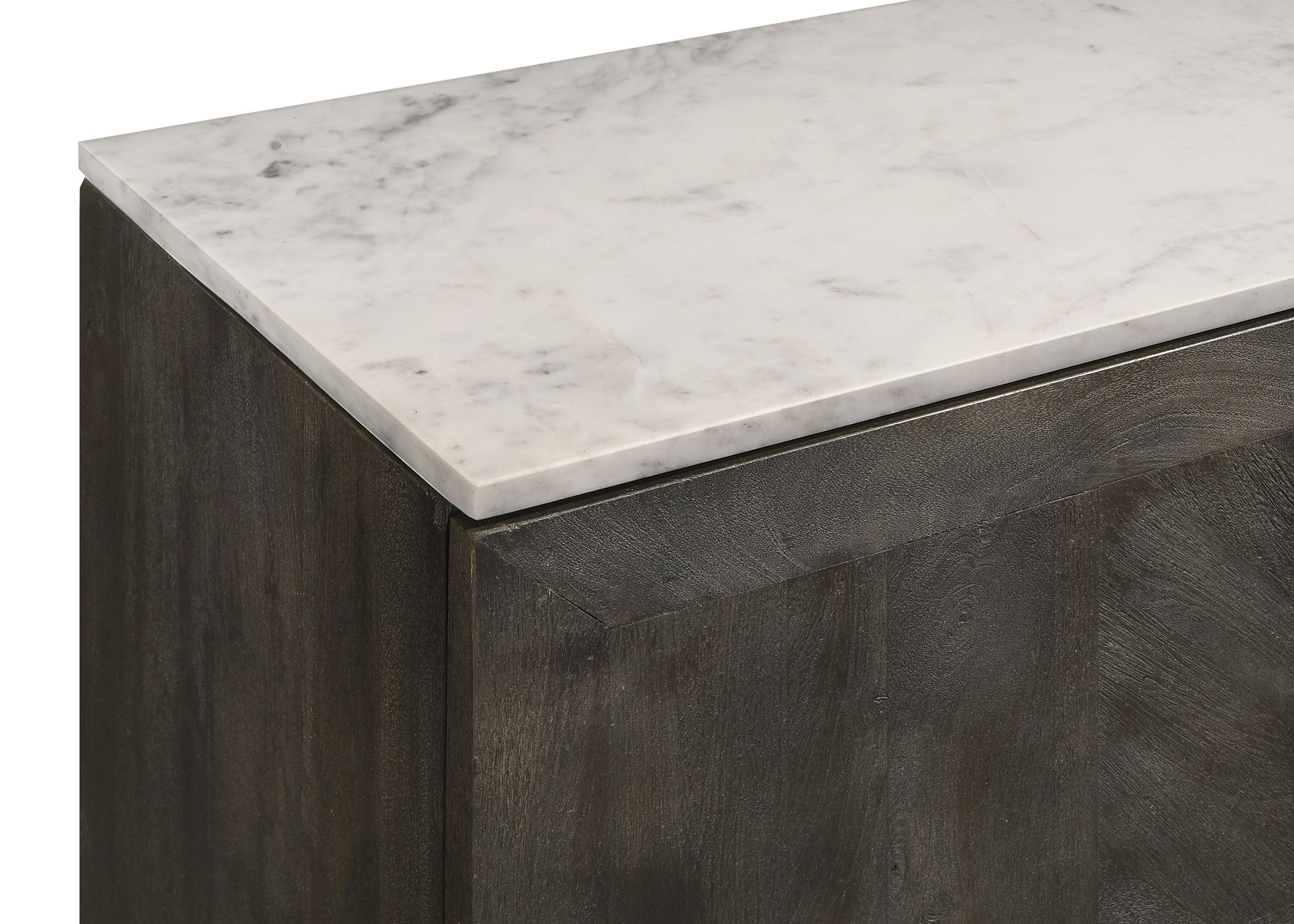 Dennis 3-door Marble Top Sideboard Buffet Tobacco Grey — view 9