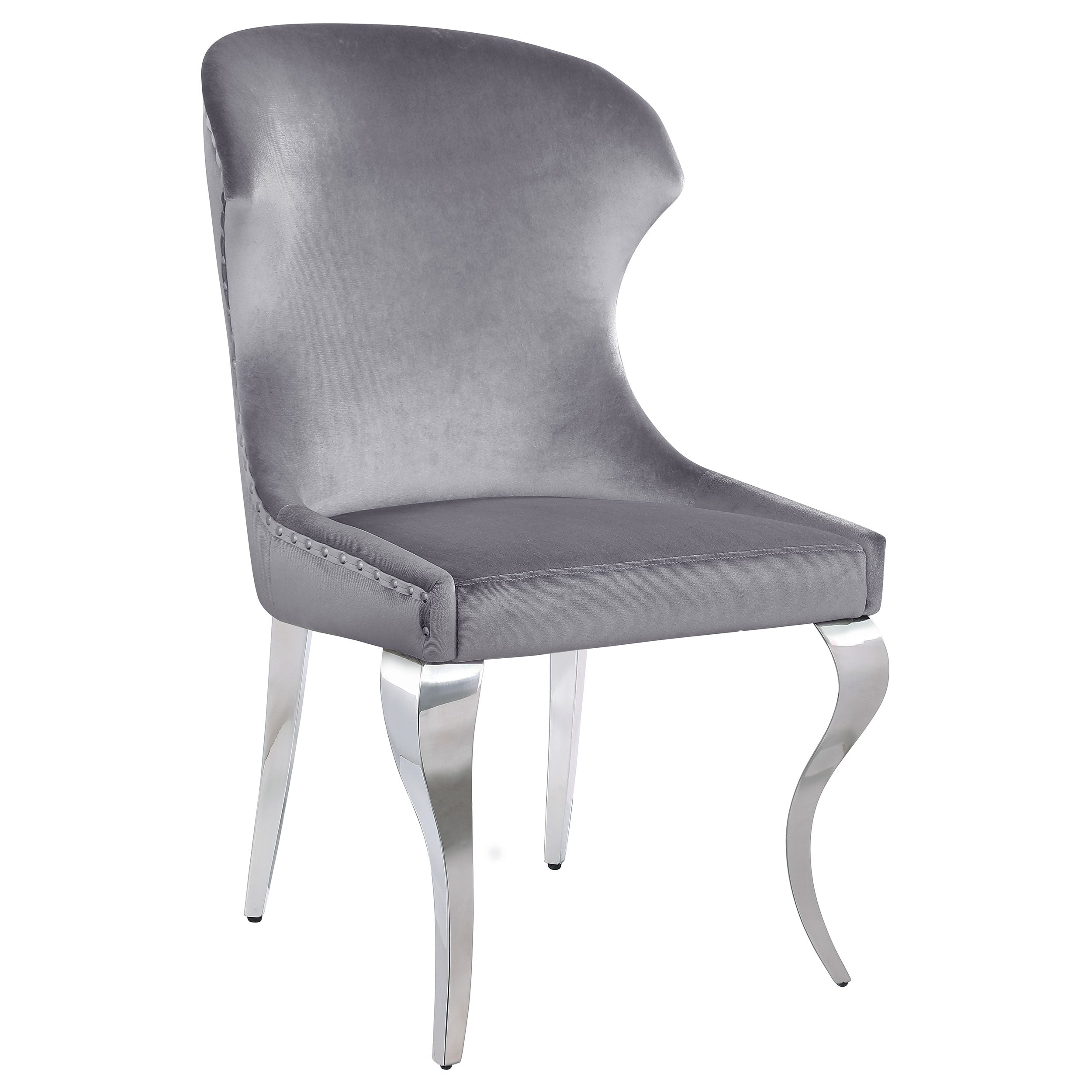 Cheyanne Upholstered Dining Side Chair Grey (Set of 2) — view 3