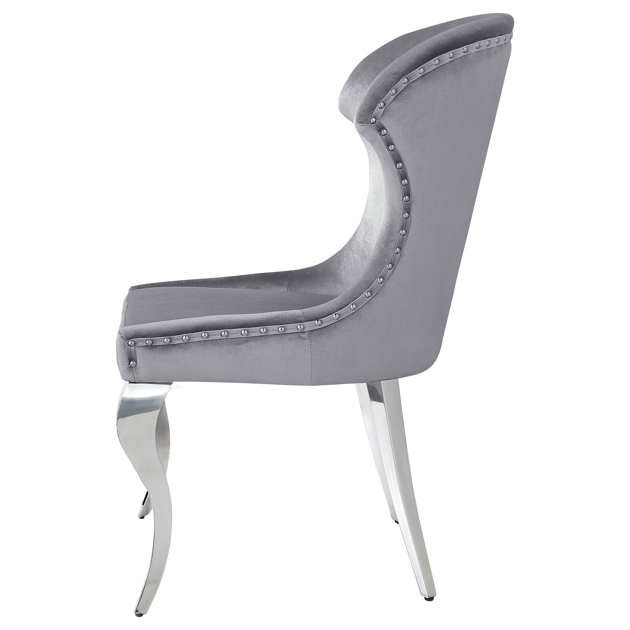 Cheyanne Upholstered Dining Side Chair Grey (Set of 2) — view 6