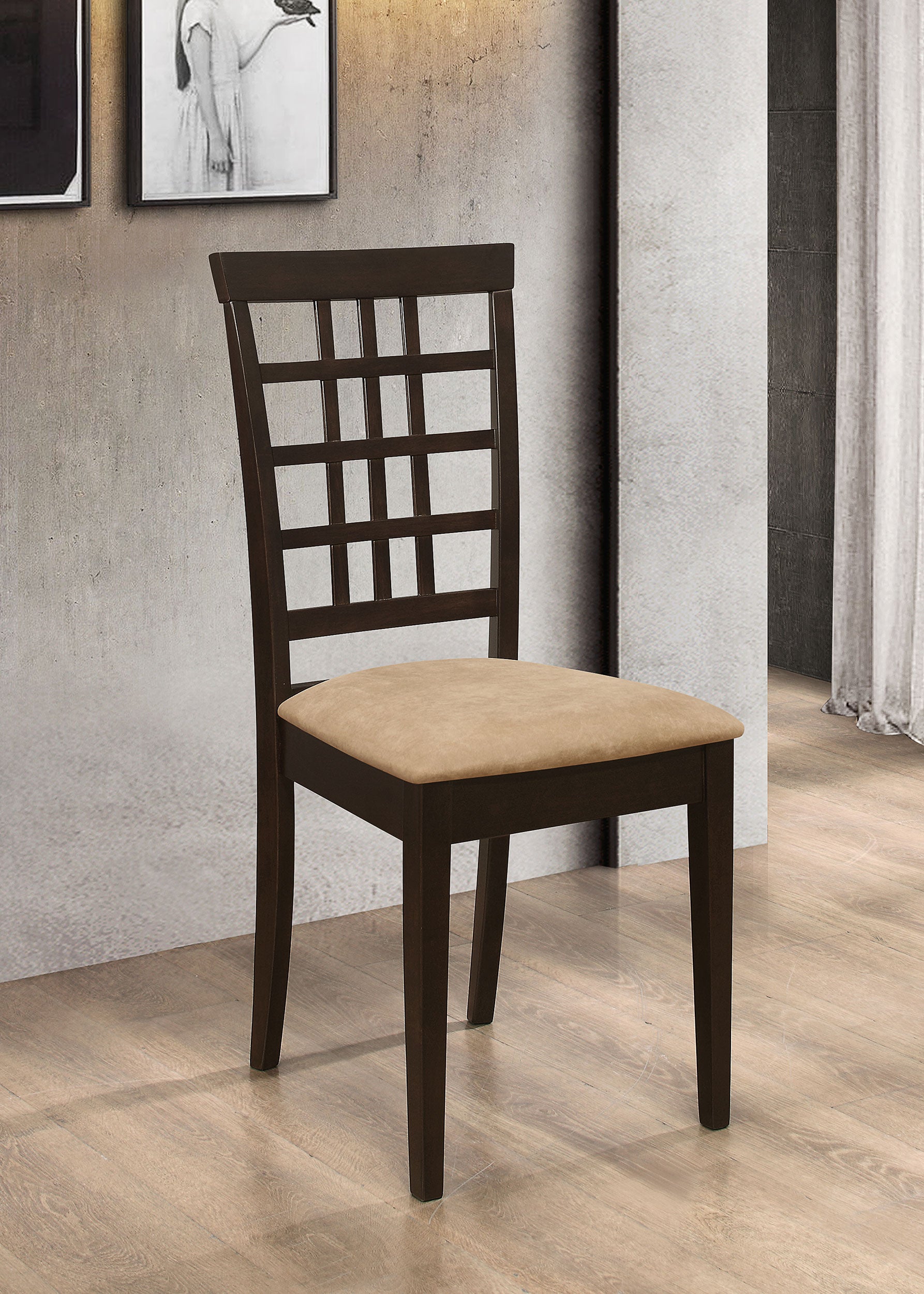 Kelso Lattice Back Dining Side Chair Cappuccino (Set of 2) — view 2