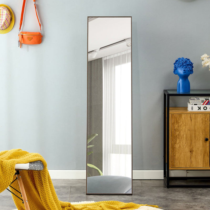 Solid Wood Frame Minimalist Mirror, Bathroom Bedroom Wall Mirror. Enhance Modern Interior Design - Gray / Transparent