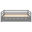 Twin or Double Twin Daybed with Trundle,Gray