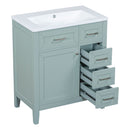 30" Bathroom Vanity With Sink Combo, Bathroom Cabinet With Drawers - Green