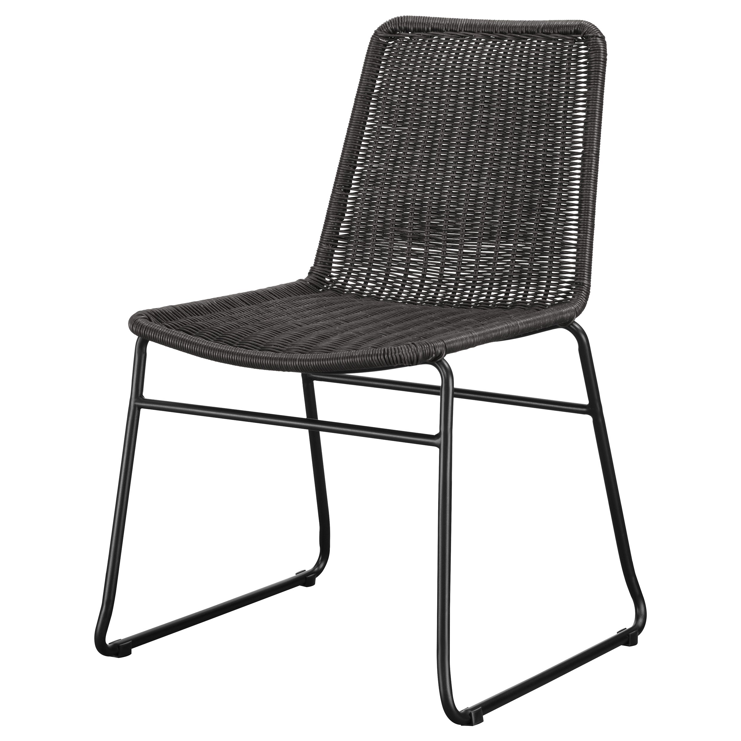 Dacy Faux Rattan Metal Dining Side Chair Brown (Set of 2) — view 5