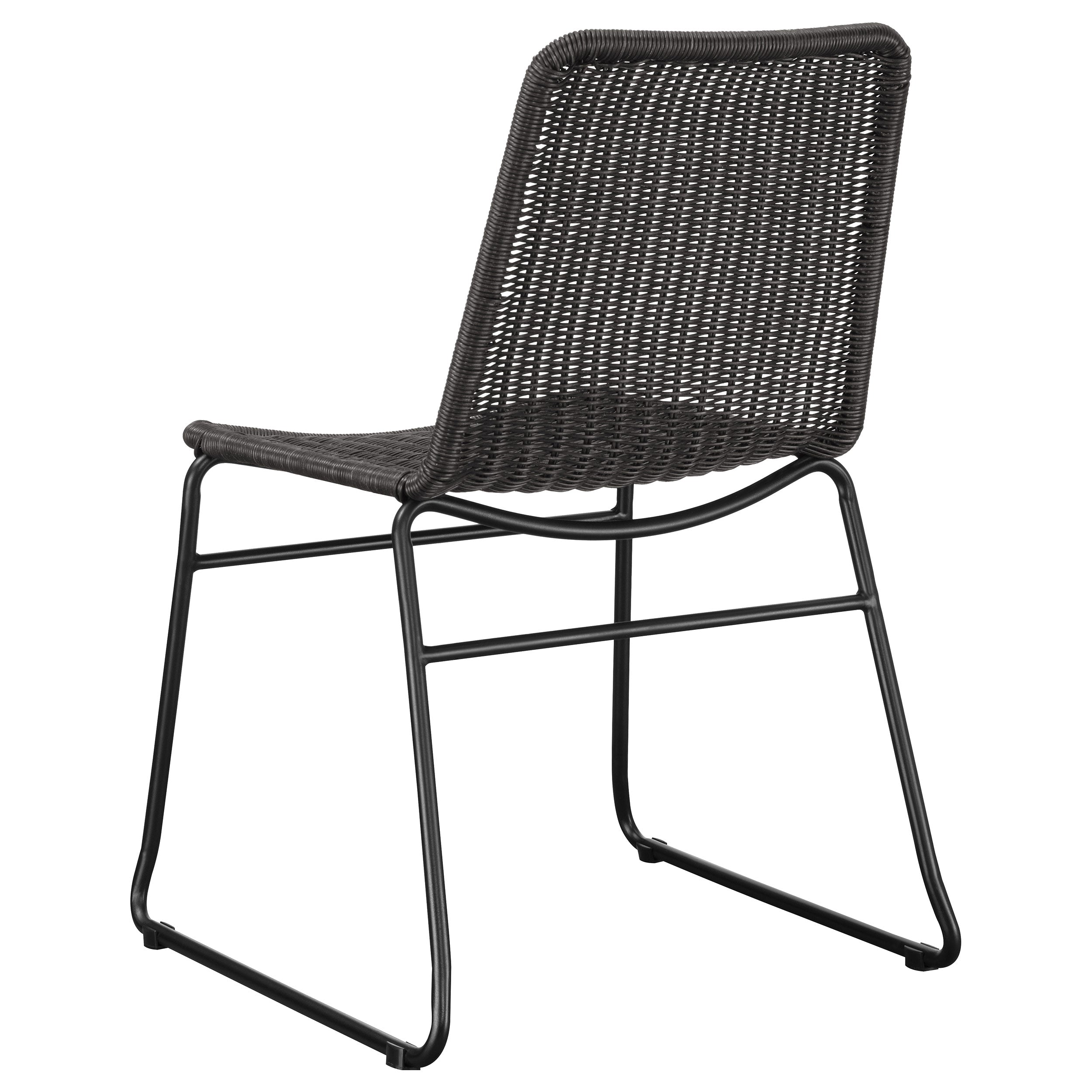 Dacy Faux Rattan Metal Dining Side Chair Brown (Set of 2) — view 7