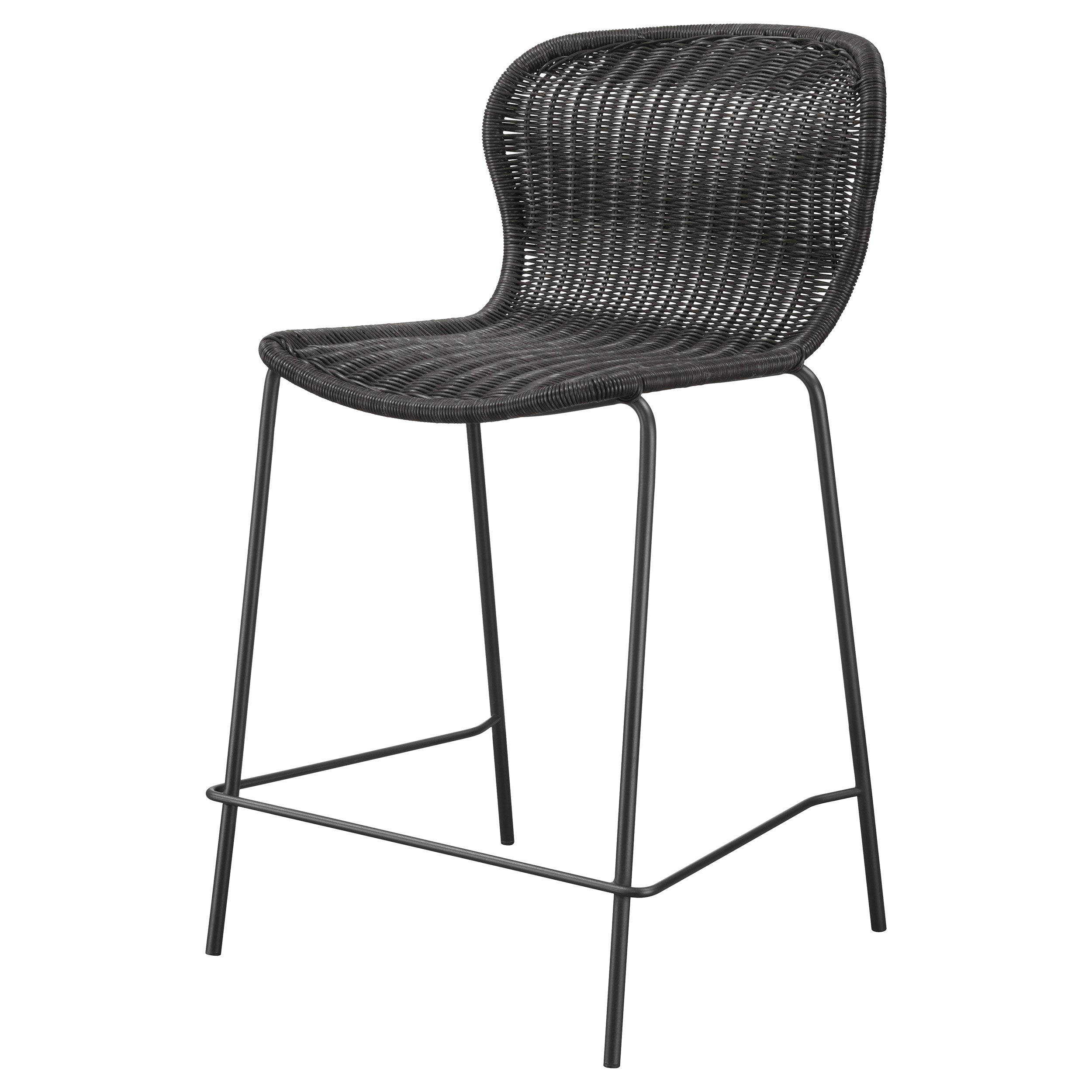 Mckinley Faux Rattan Metal Counter Chair Brown (Set of 2) — view 5
