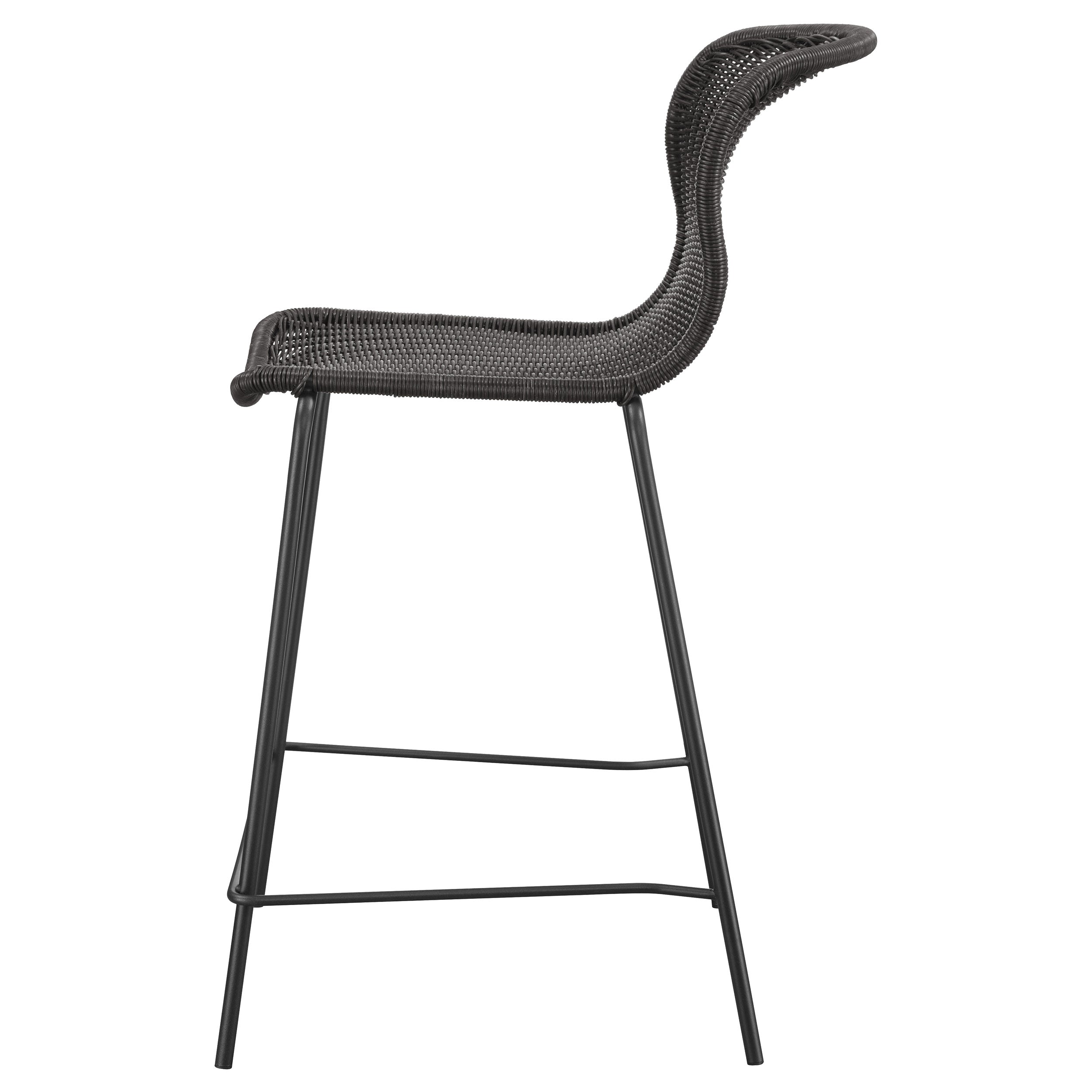 Mckinley Faux Rattan Metal Counter Chair Brown (Set of 2) — view 6