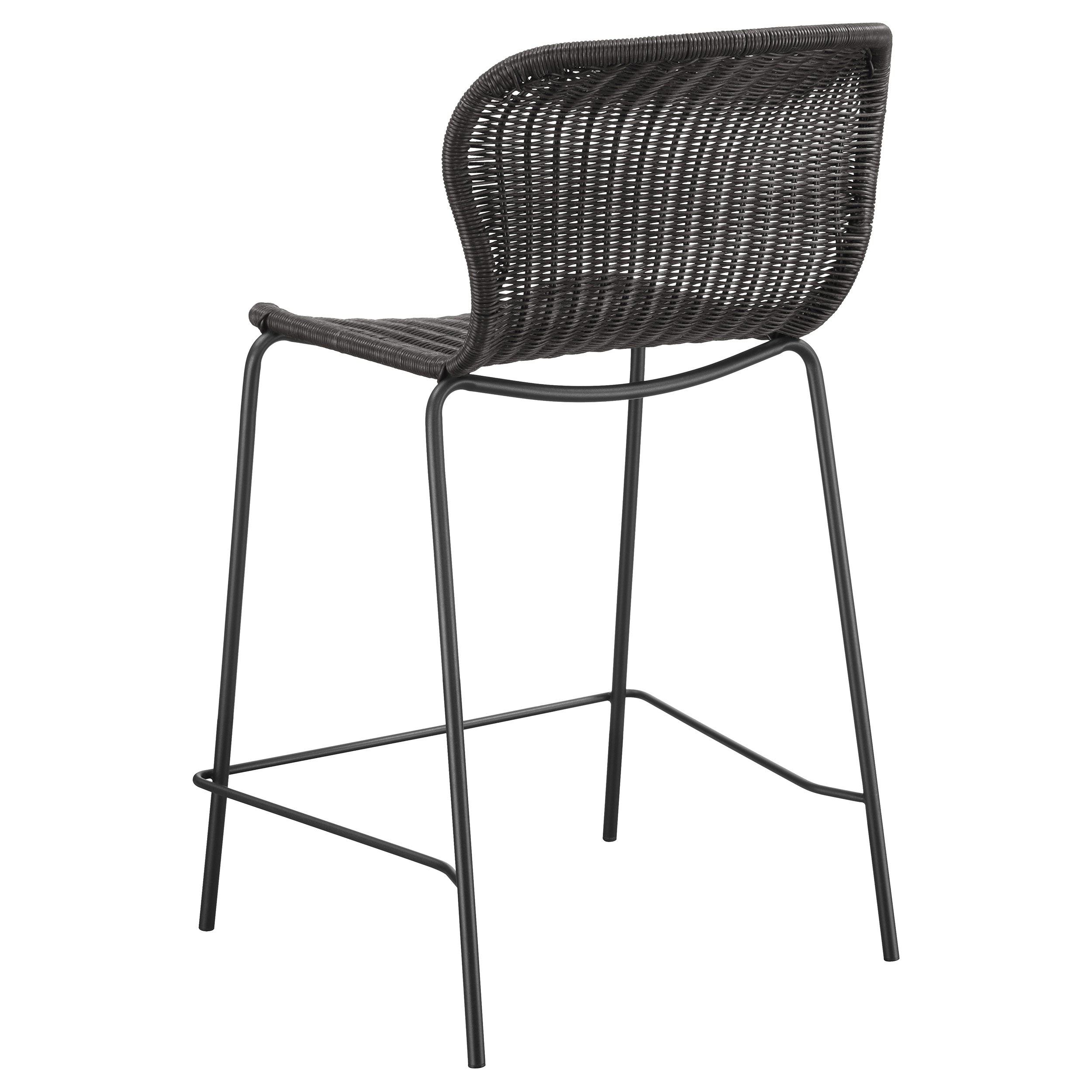 Mckinley Faux Rattan Metal Counter Chair Brown (Set of 2) — view 7