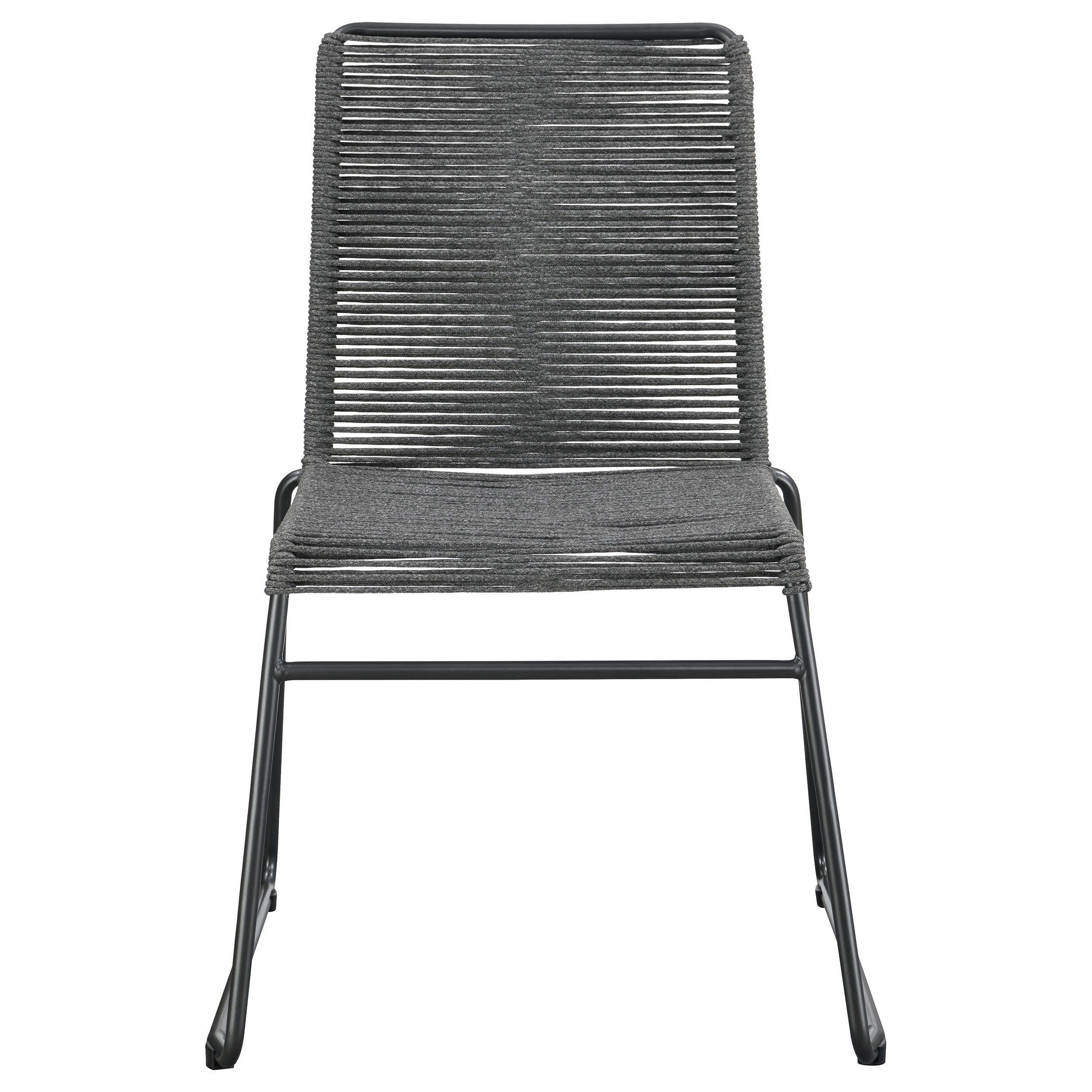 Jerome Woven Rope Stackable Side Chair Charcoal (Set of 2) — view 4