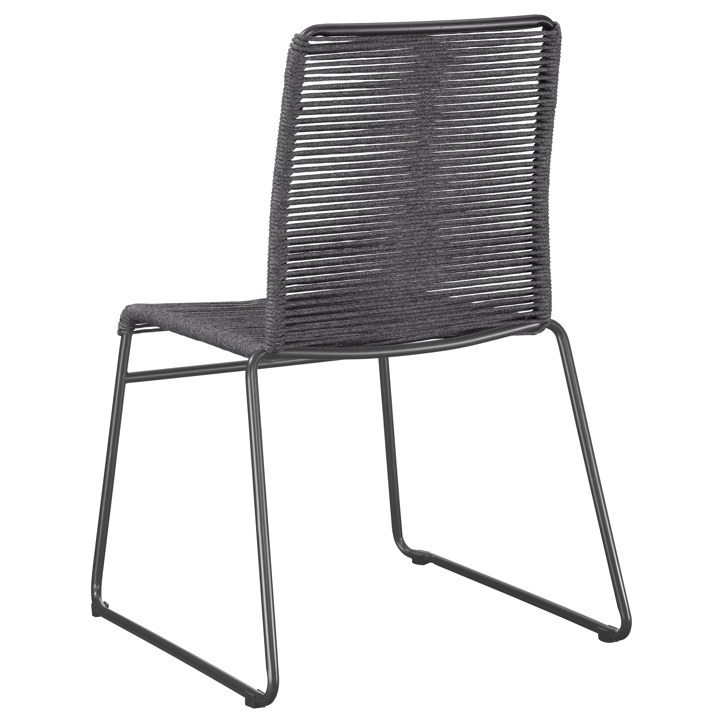 Jerome Woven Rope Stackable Side Chair Charcoal (Set of 2) — view 7
