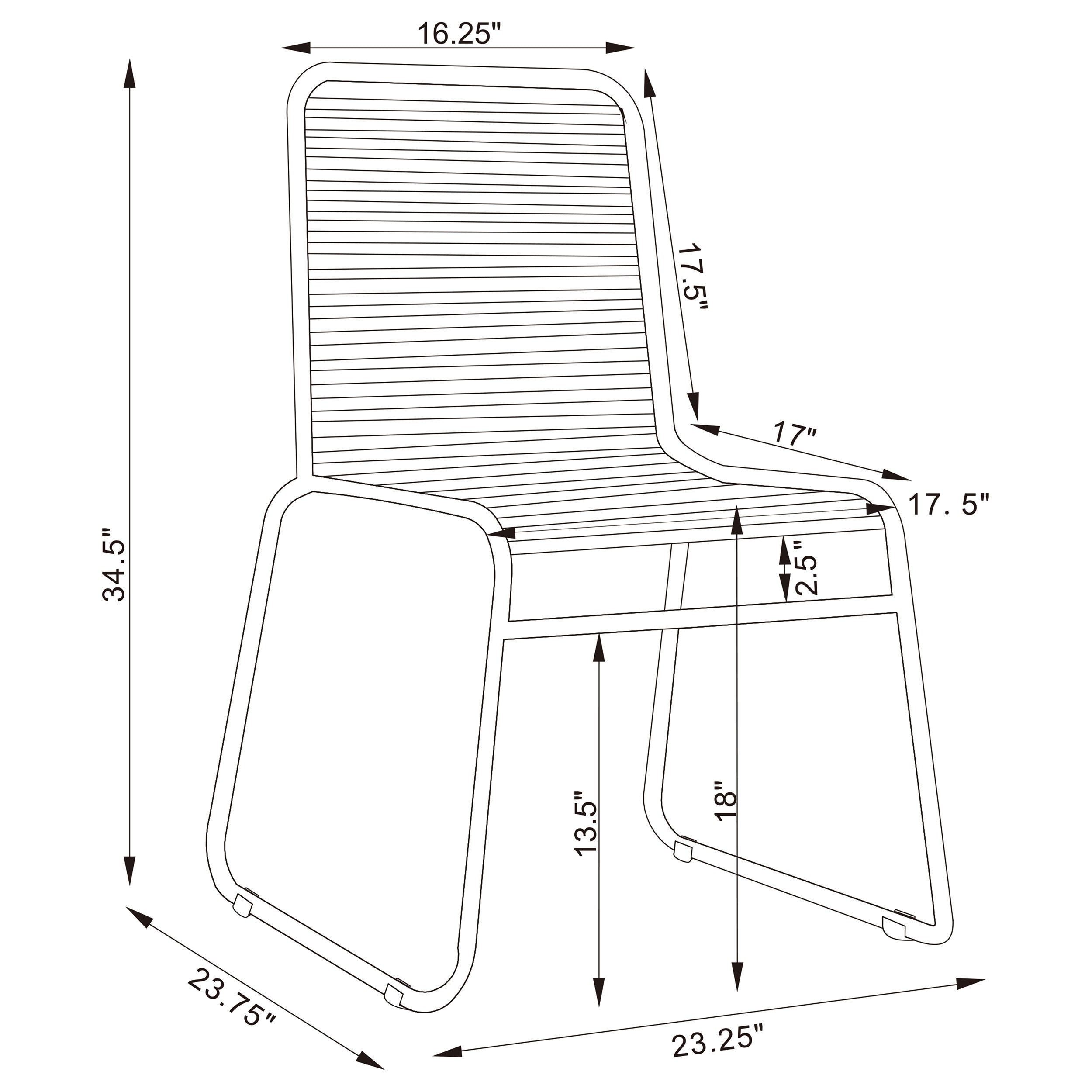 Jerome Woven Rope Stackable Side Chair Charcoal (Set of 2) — view 13