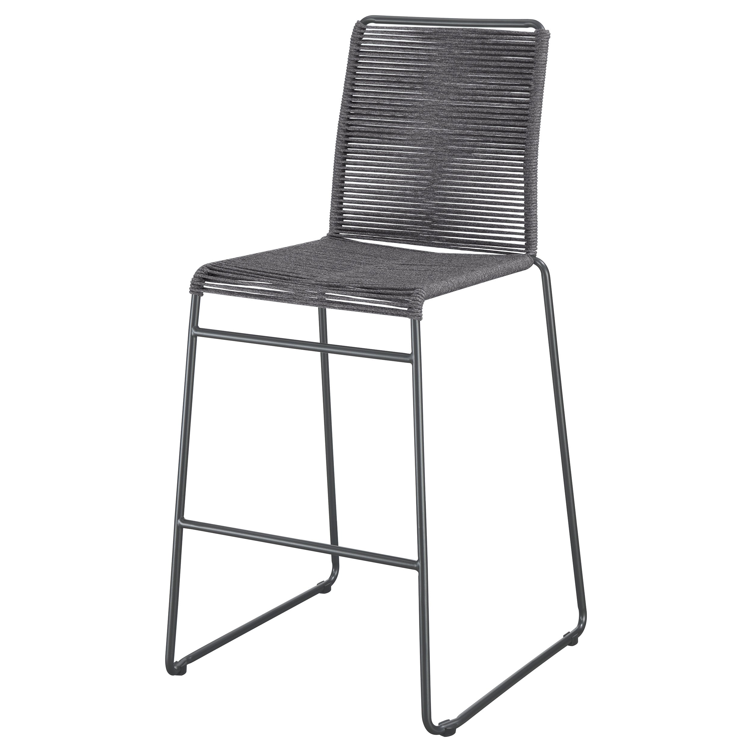 Jerome Woven Rope Metal Bar Chair Charcoal (Set of 2) — view 5