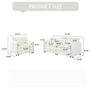 Modern Upholstered Chenille Loveseat And Armchair Set With Pillows