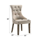 Gabrian - Side Chair (Set of 2) - Two-Tone Beige Fabric & Reclaimed Gray