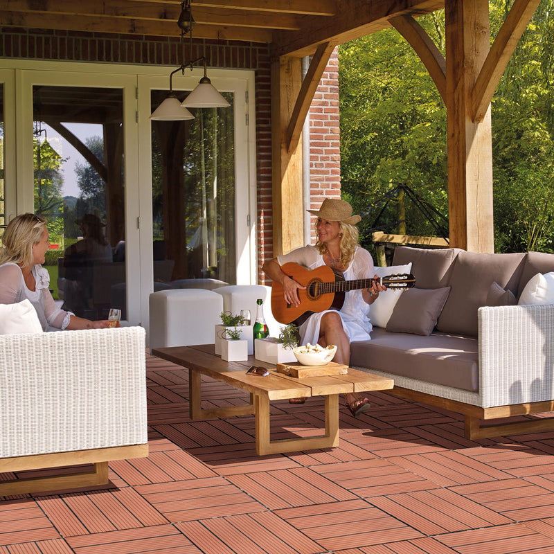 Wood Plastic Composite Deck Tiles, Sustainable Composite Decking Resist Rust, Water, Weather, Easy To Diy & Maintain