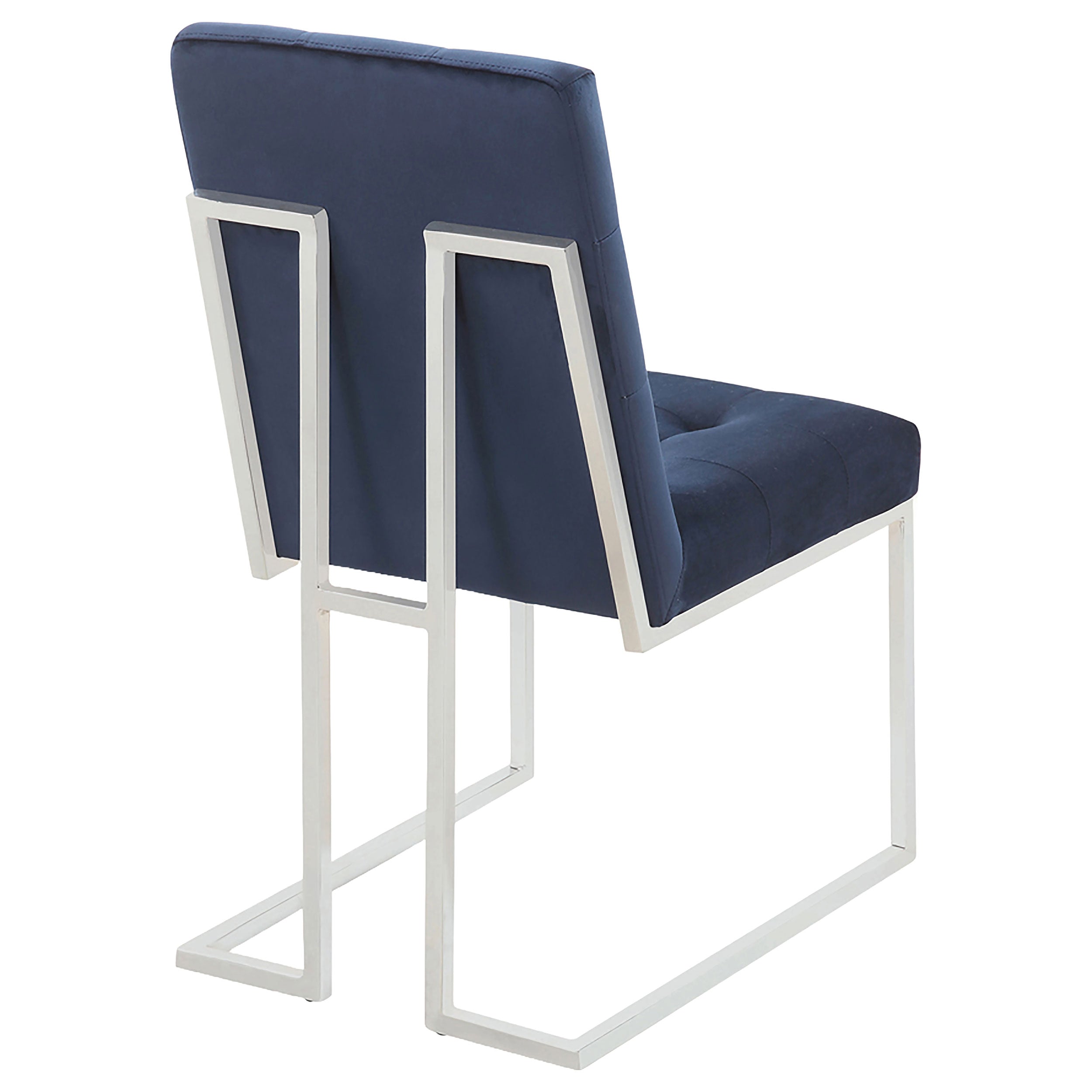 Cisco Velvet Upholstered Dining Side Chair Chrome (Set of 2) — view 7