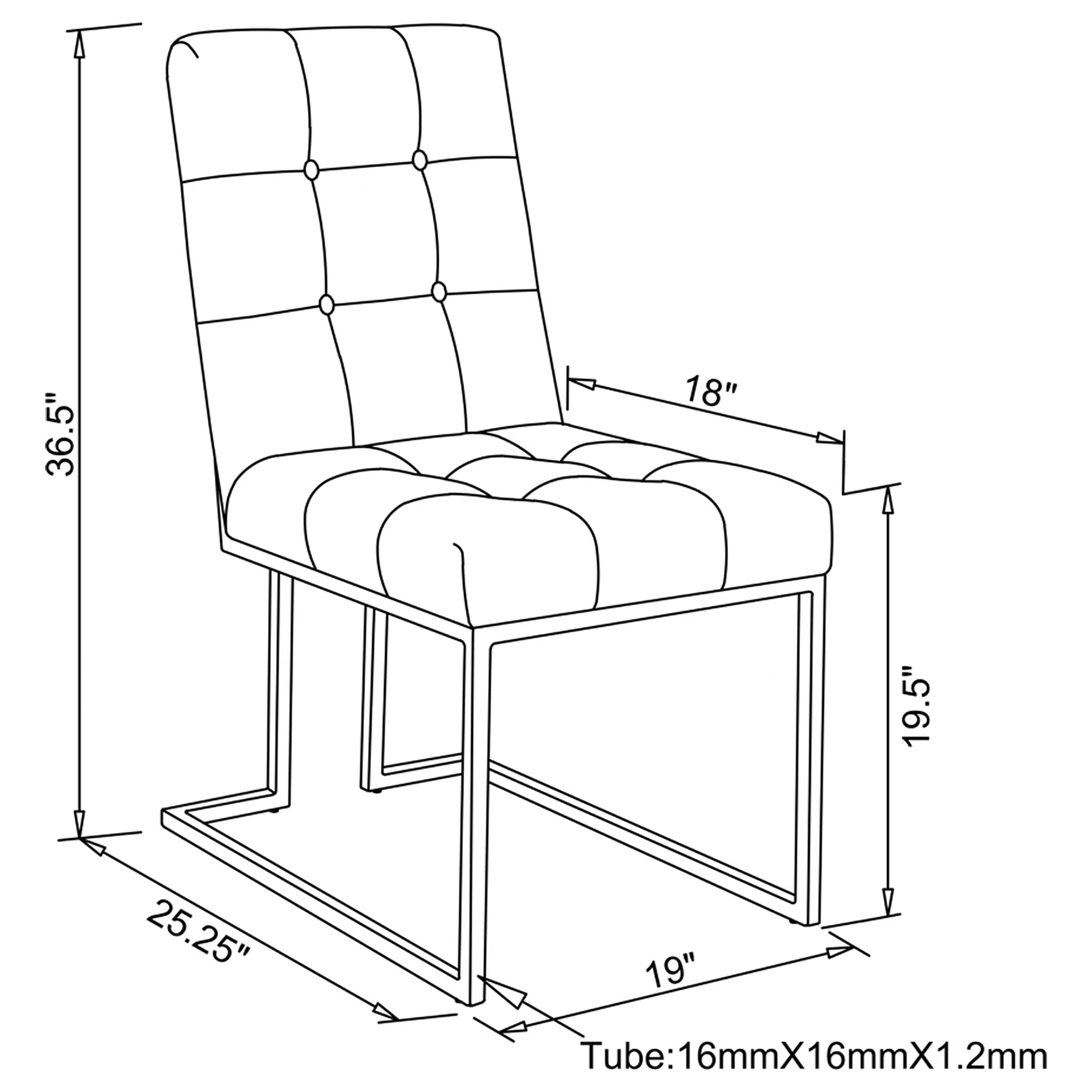 Cisco Velvet Upholstered Dining Side Chair Chrome (Set of 2) — view 10