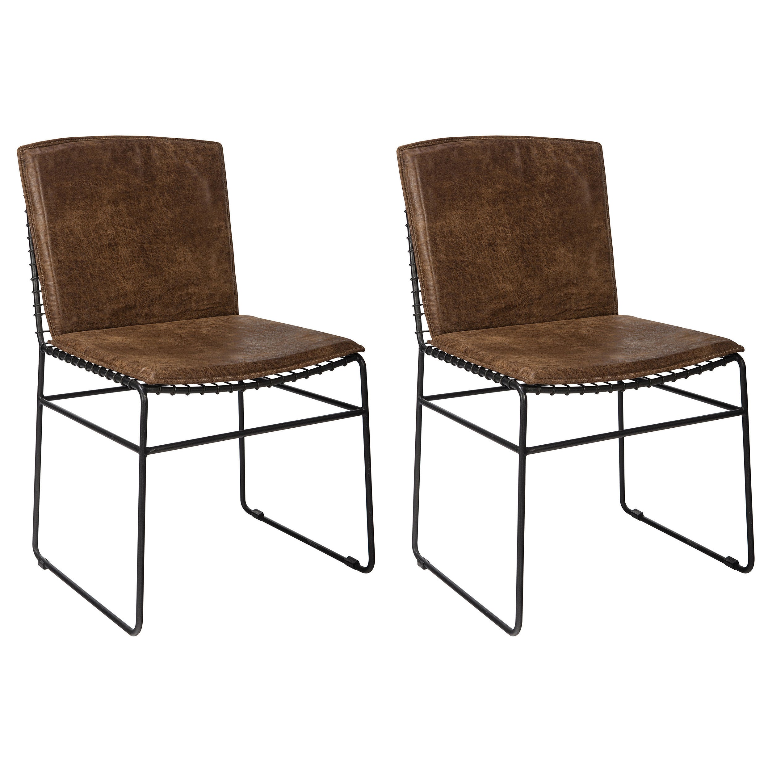 Abbott Metal Dining Side Chair Antique Brown (Set of 2) — view 1