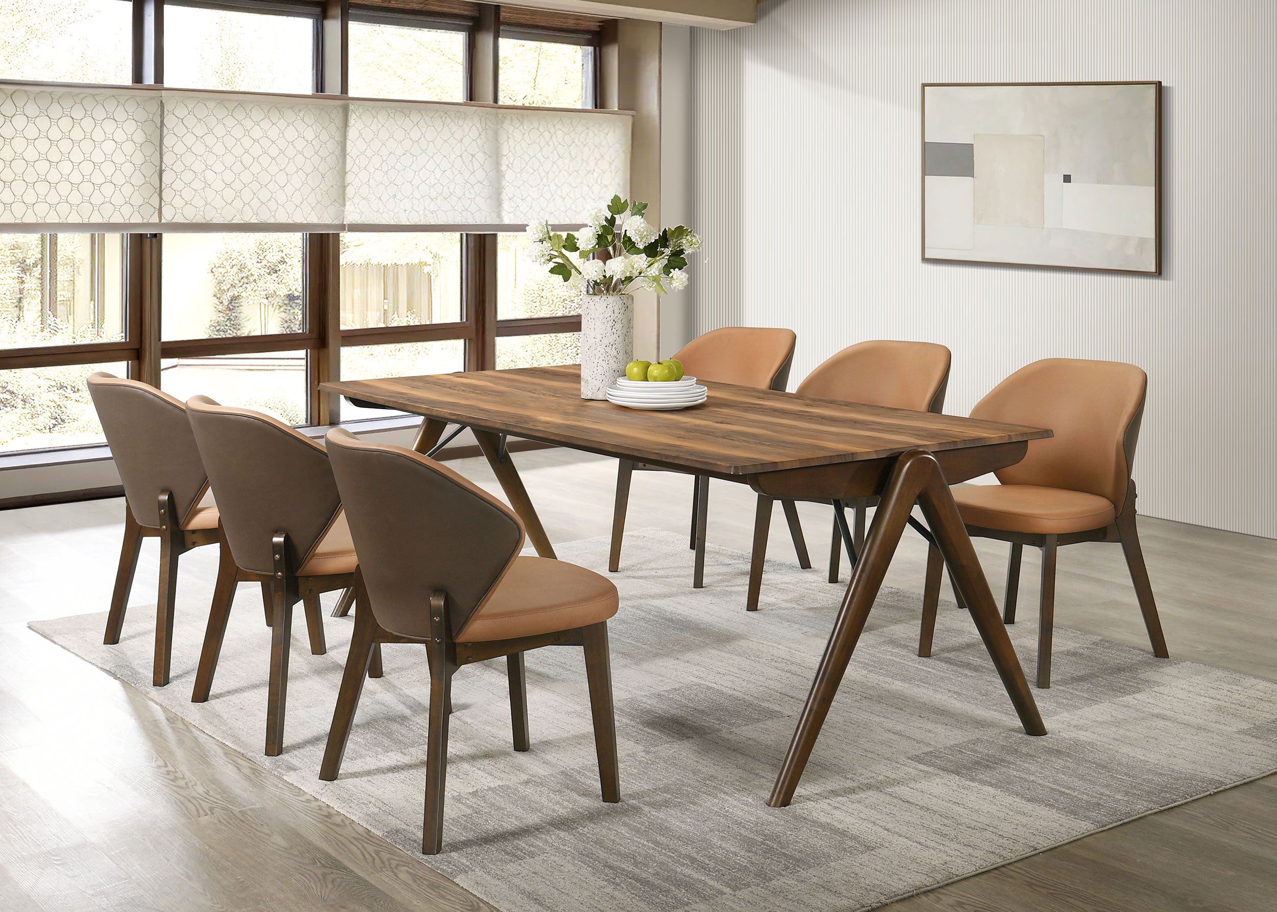 Randolph 7-piece Rectangular Dining Table Sheesham and Brown — view 1