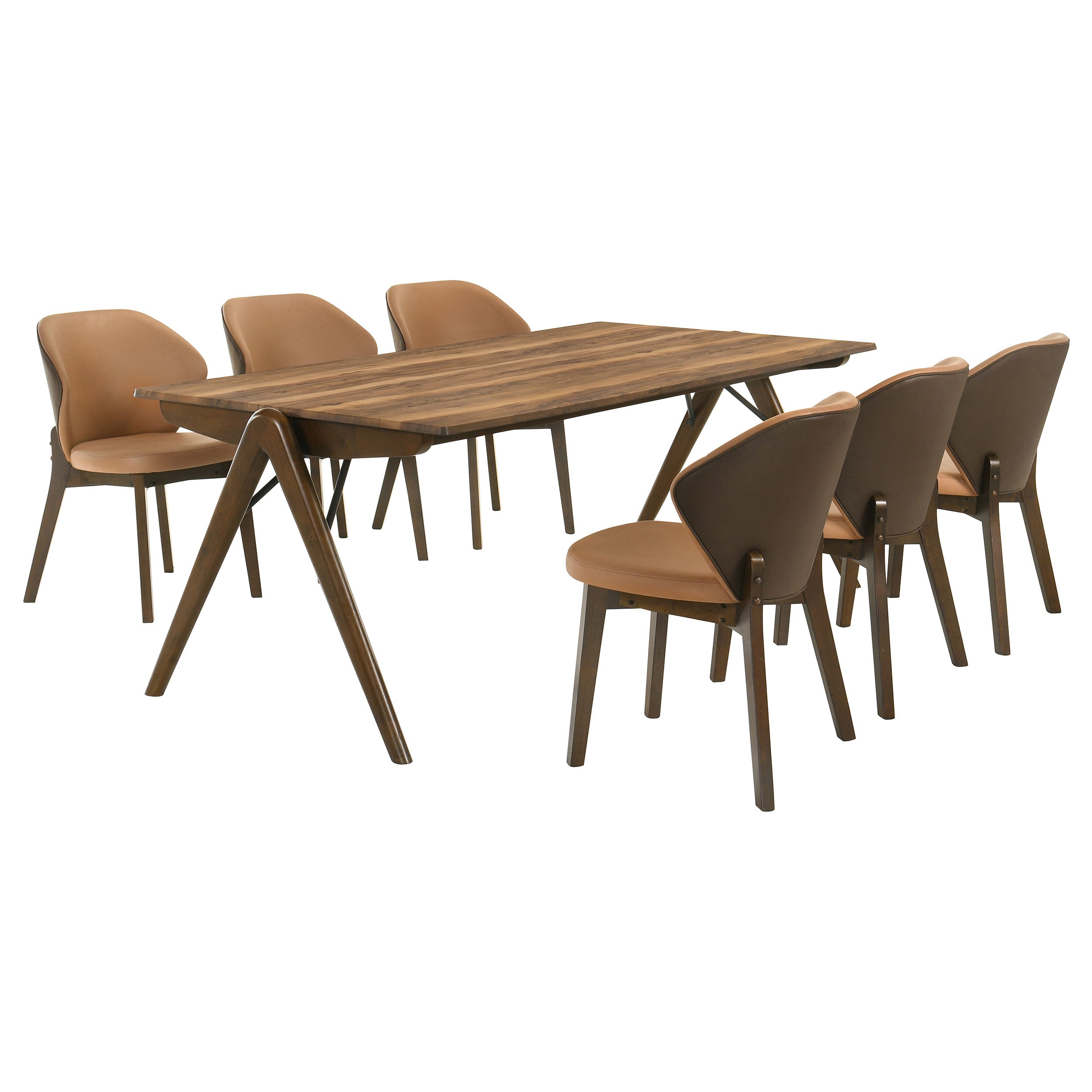 Randolph 7-piece Rectangular Dining Table Sheesham and Brown — view 2