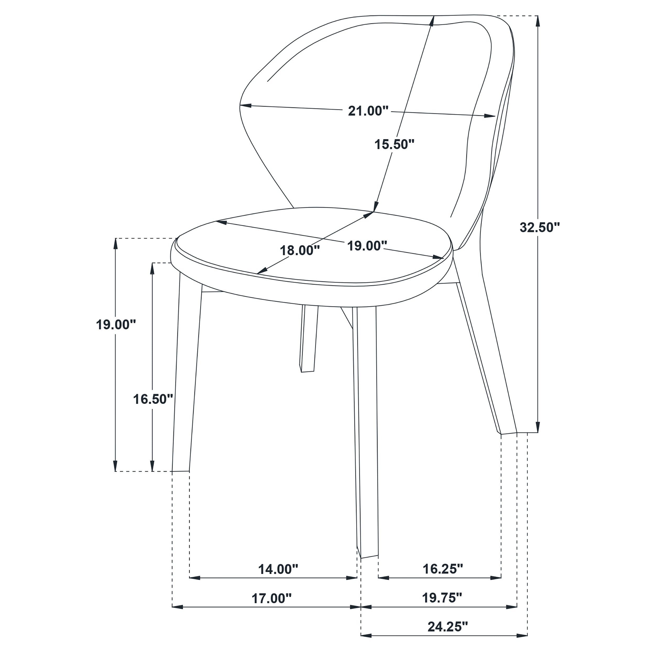 Randolph Dining Side Chair Butterscotch and Brown (Set of 2) — view 14