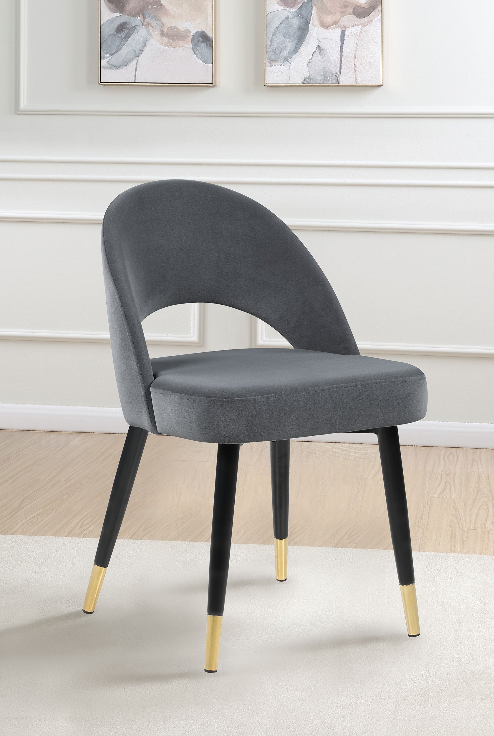 Lindsey Upholstered Dining Side Chair Grey (Set of 2) — view 2