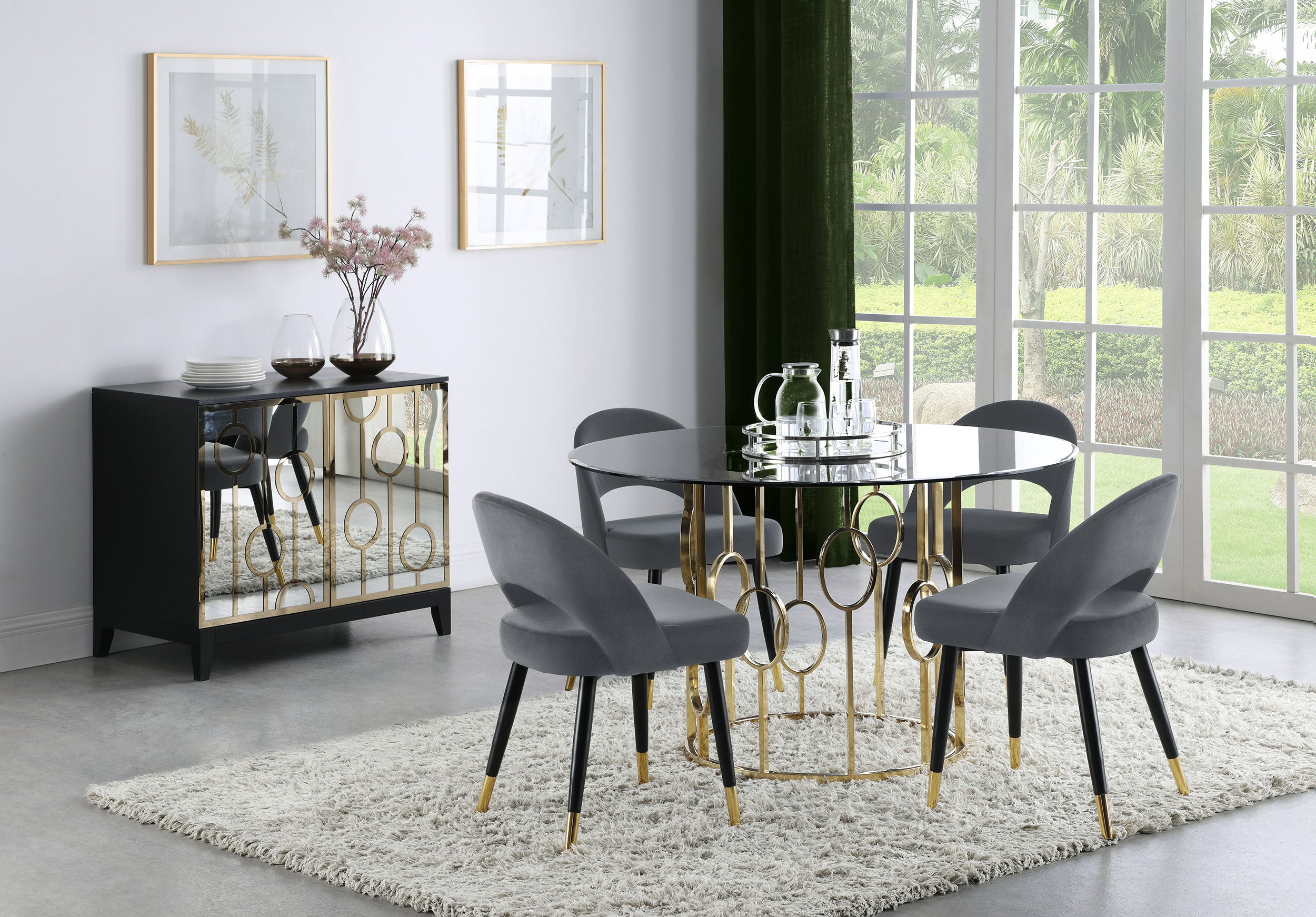 Lindsey Upholstered Dining Side Chair Grey (Set of 2) — view 16