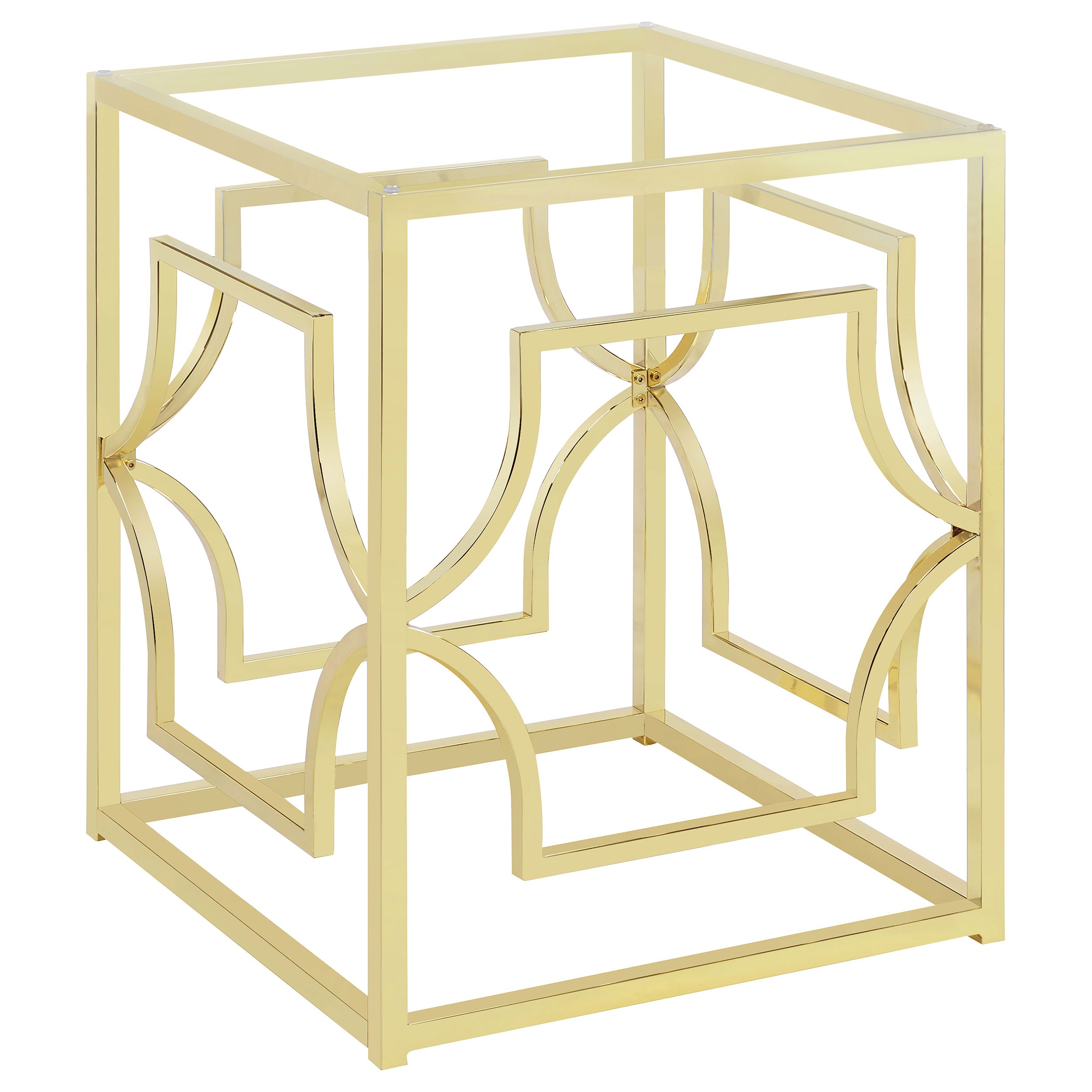 Starlight Square Metal Dining Table Base Brass — view 1