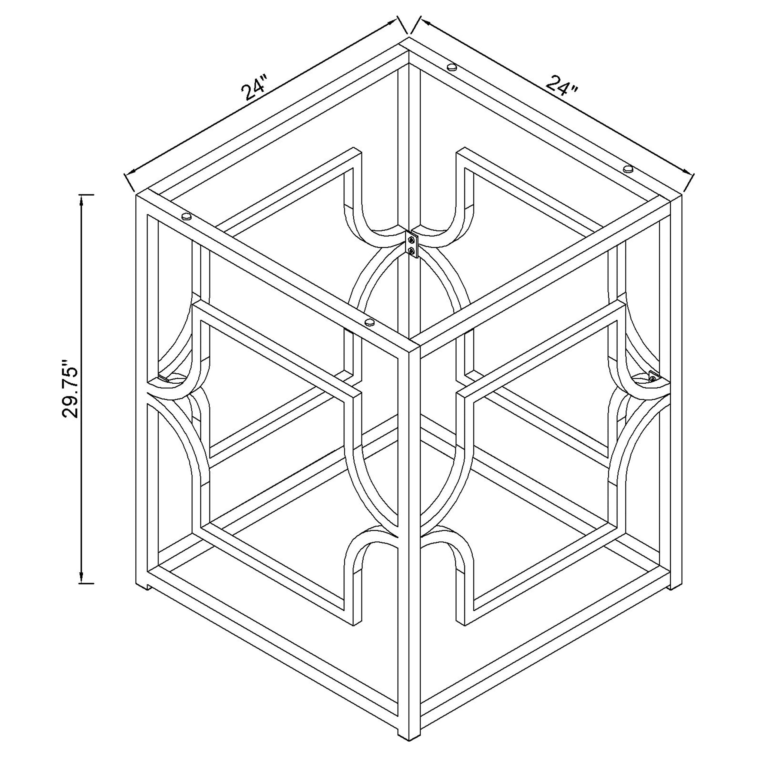 Starlight Square Metal Dining Table Base Brass — view 2