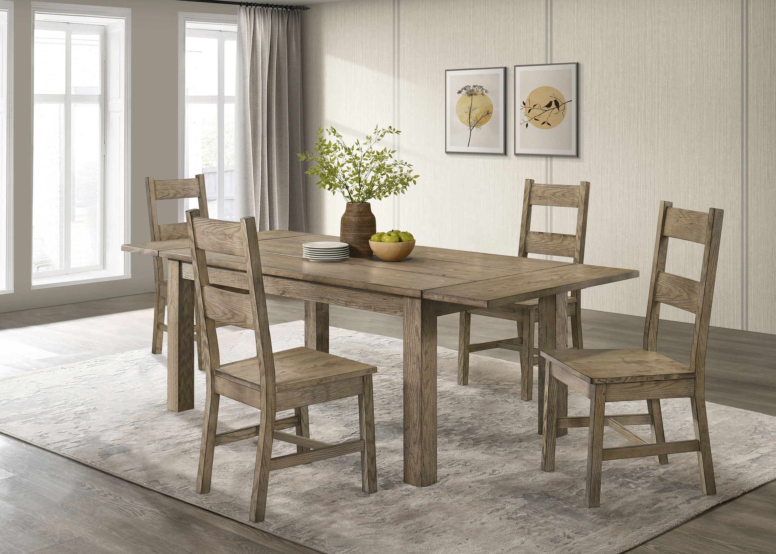 Cardova 5-piece Extension Table Dining Set Vineyard Oak — view 1