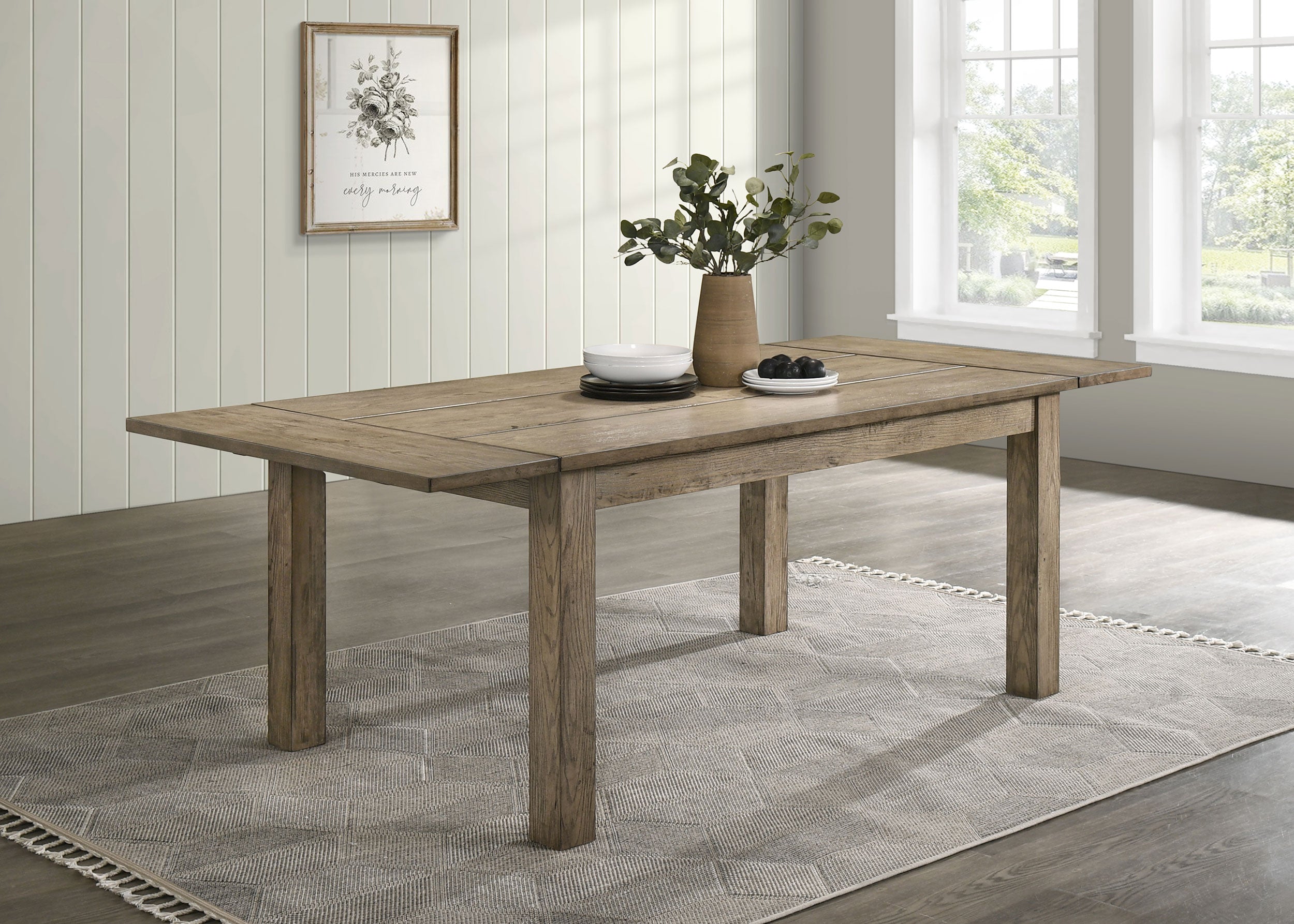 Cardova 87-inch Solid Wood Extension Dining Table Vineyard Oak — view 2
