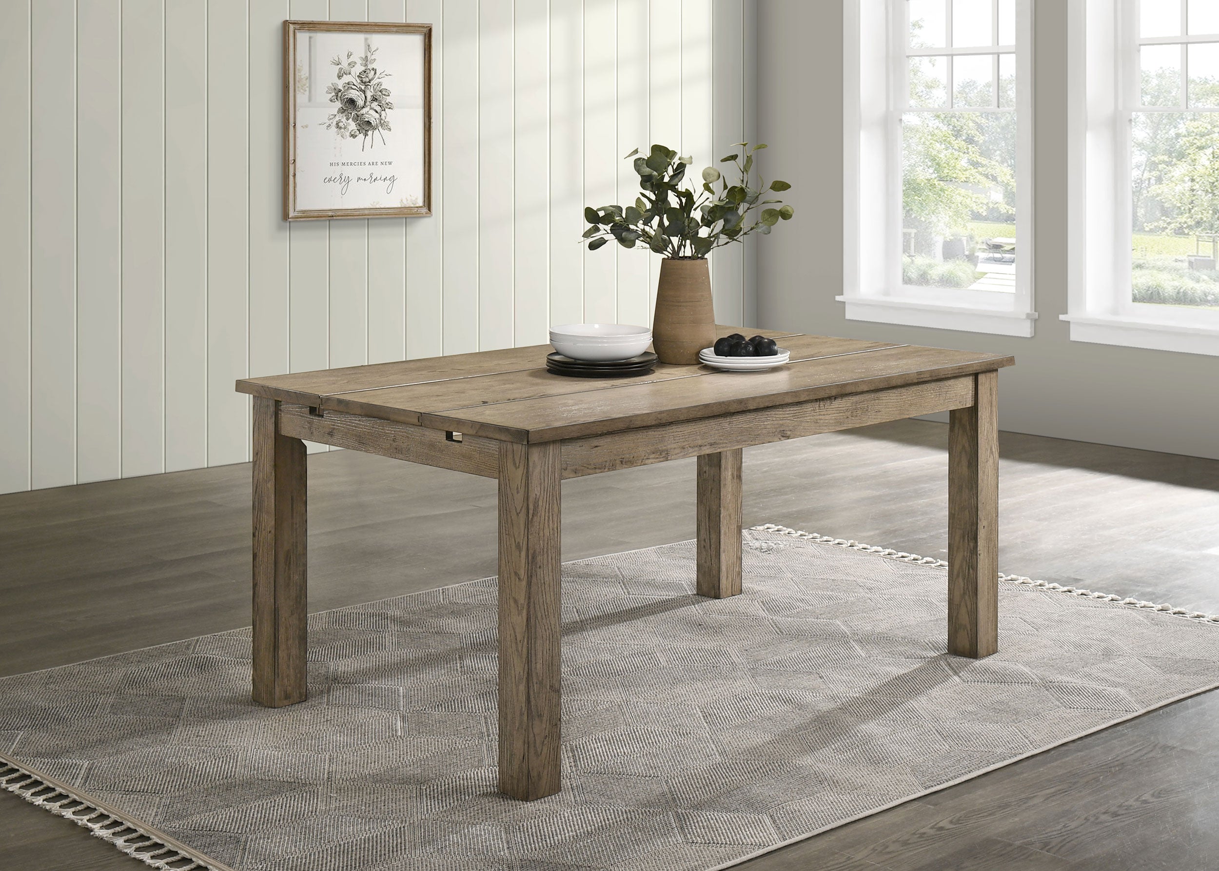 Cardova 87-inch Solid Wood Extension Dining Table Vineyard Oak — view 3