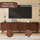 TV Stand With Soft Closing Hinges And Cable Management - Walnut