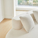 Curved Boneless Couch, Half Moon Sofa, 5 Seat Couch With High Density Foam Filled For Living Room - White