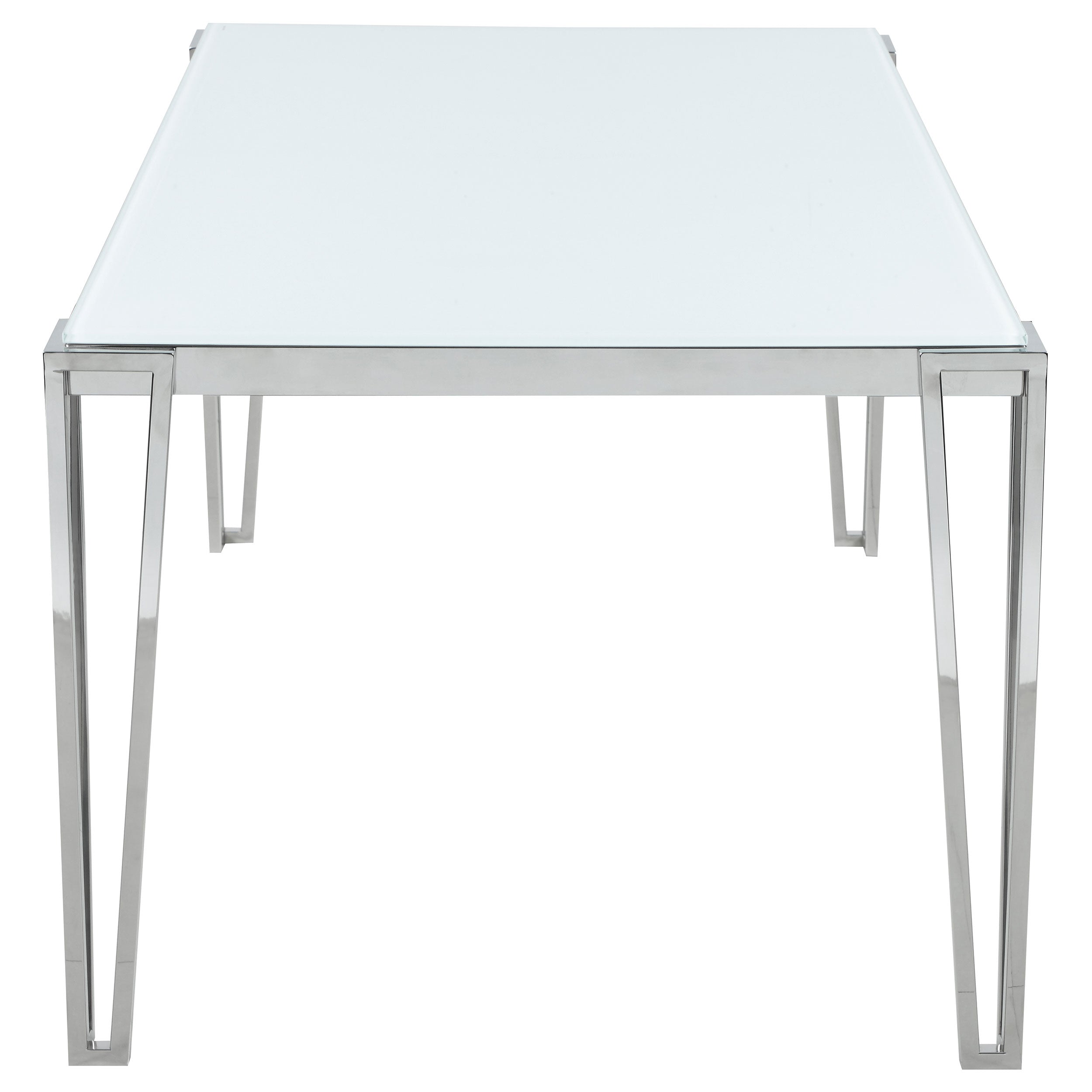 Pauline Rectangular 64-inch Glass Top Dining Table Chrome — view 4