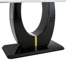 Table and chair set, modern dining table, patterned table top and black MDF leg table, soft and comfortable dining chair, perfect for dinner, meetings, home and office decor