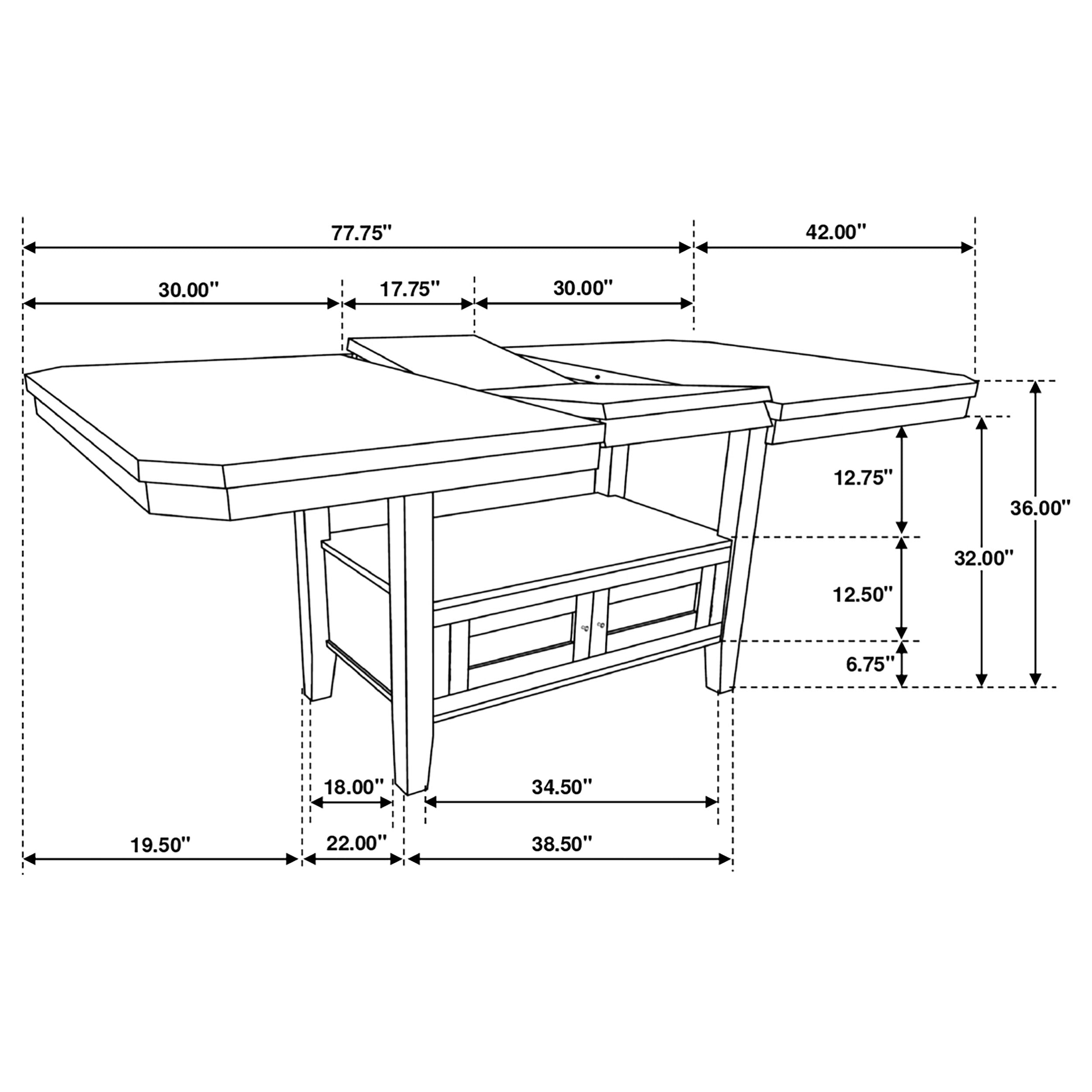 Prentiss 78-inch Extension Counter Dining Table Cappuccino — view 12