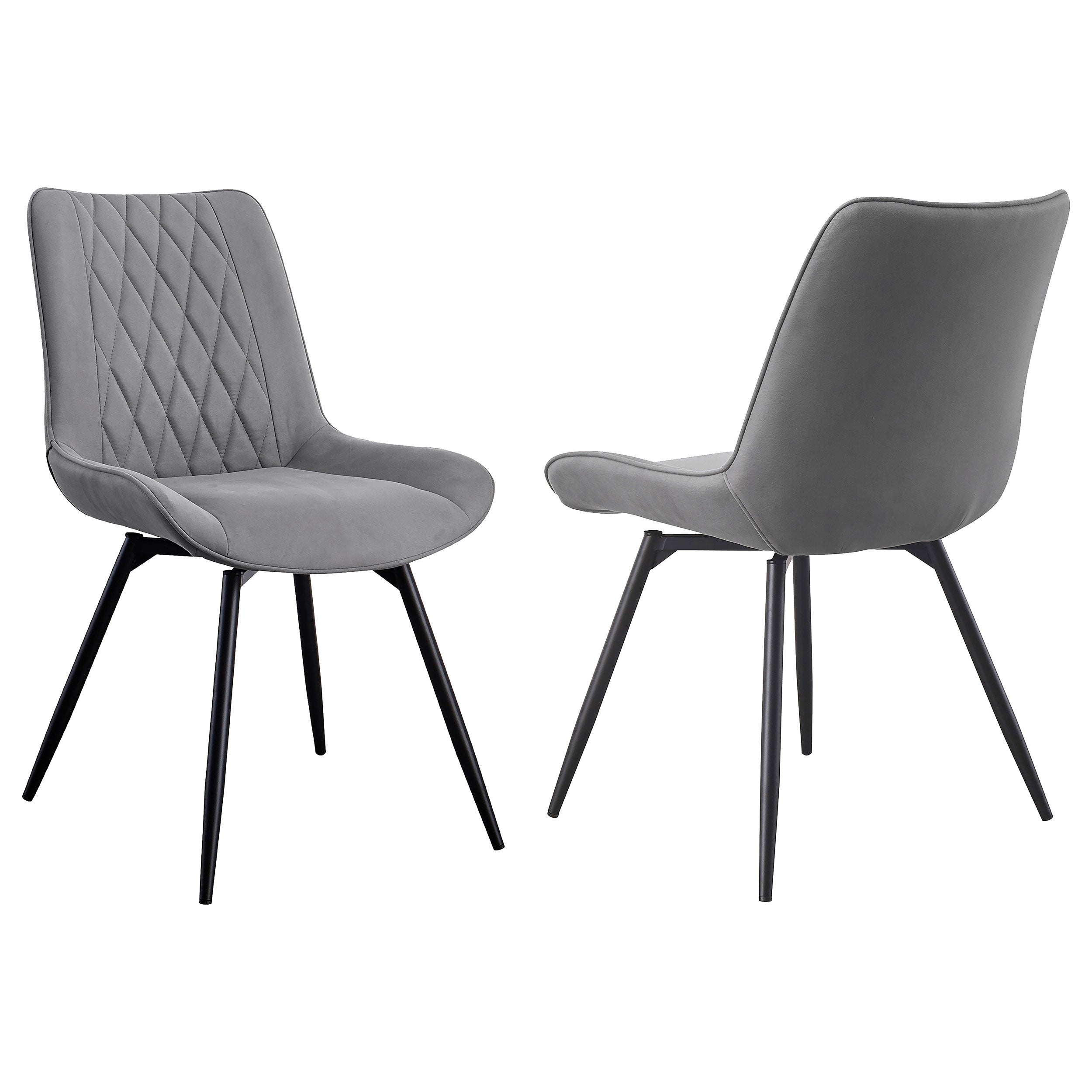Diggs Upholstered Swivel Dining Side Chair Grey (Set of 2) — view 1