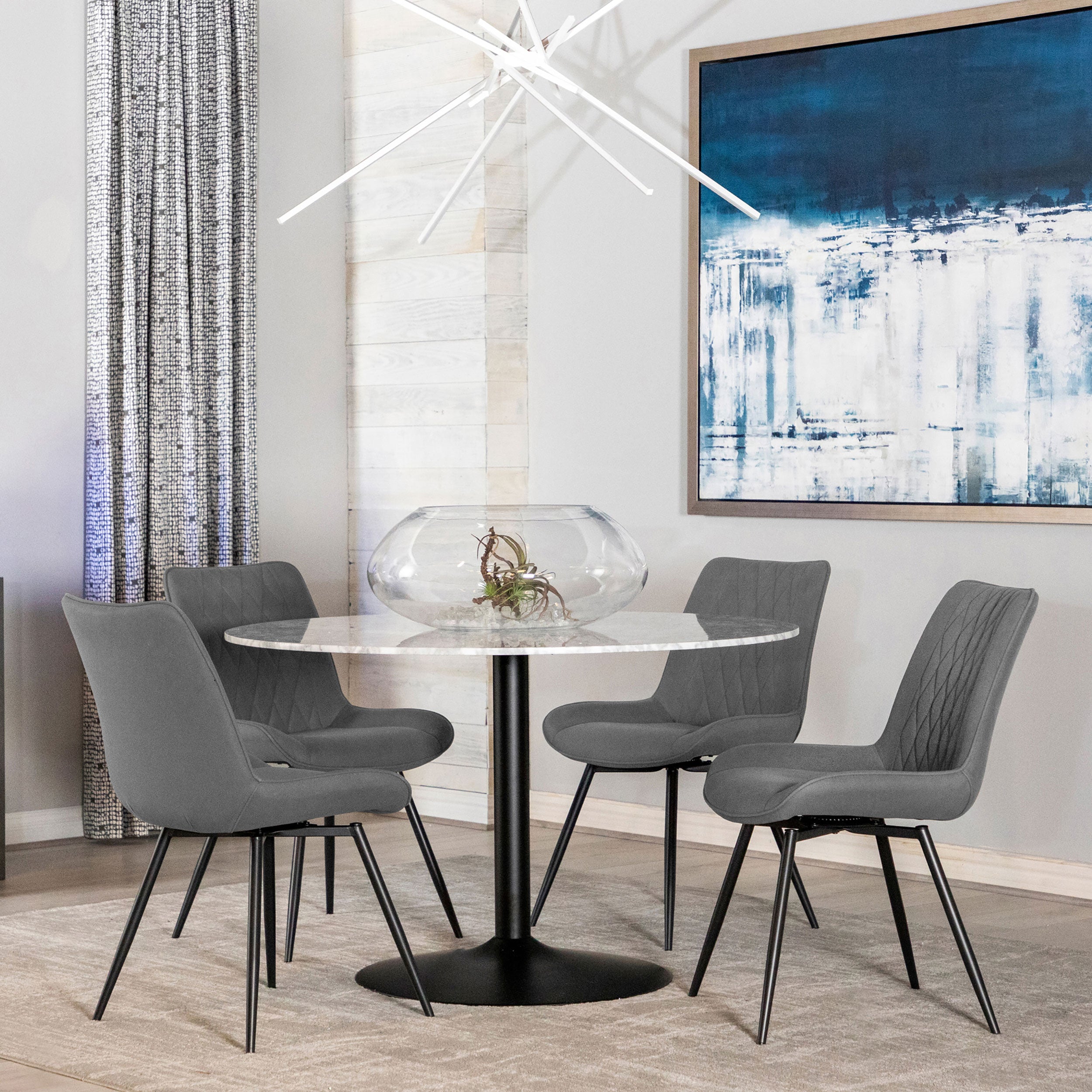 Diggs Upholstered Swivel Dining Side Chair Grey (Set of 2) — view 14