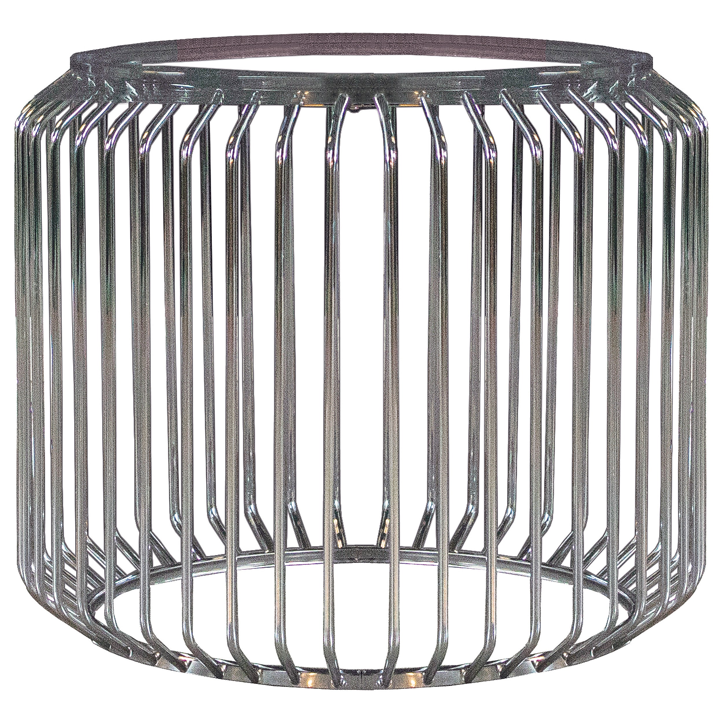 Veena Round Metal Dining Table Base Chrome — view 1