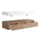 Contemporary Wall Mounted Bathroom Vanity With Dual Resin Sink And Soft Close Drawer