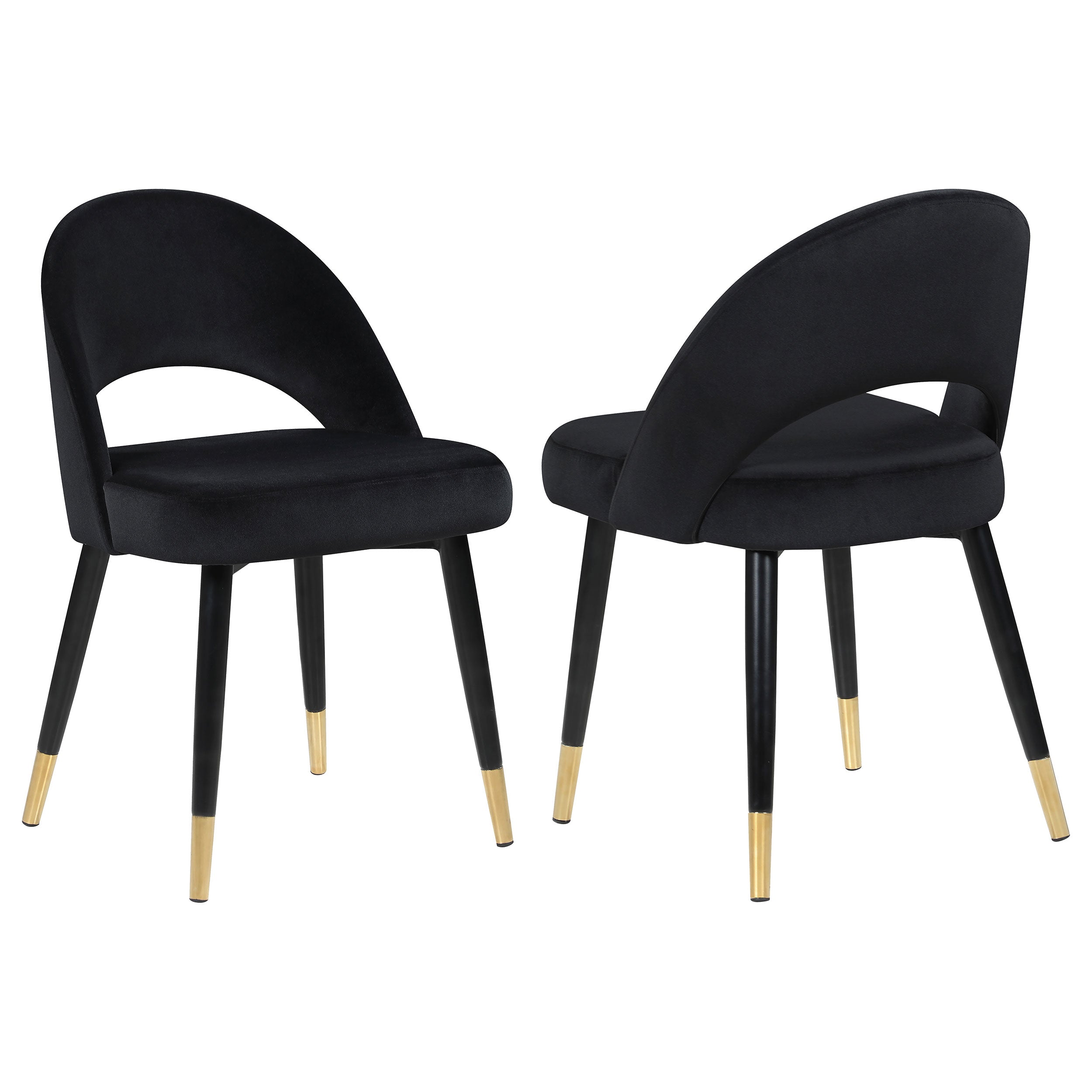 Lindsey Upholstered Dining Side Chair Black (Set of 2) — view 1