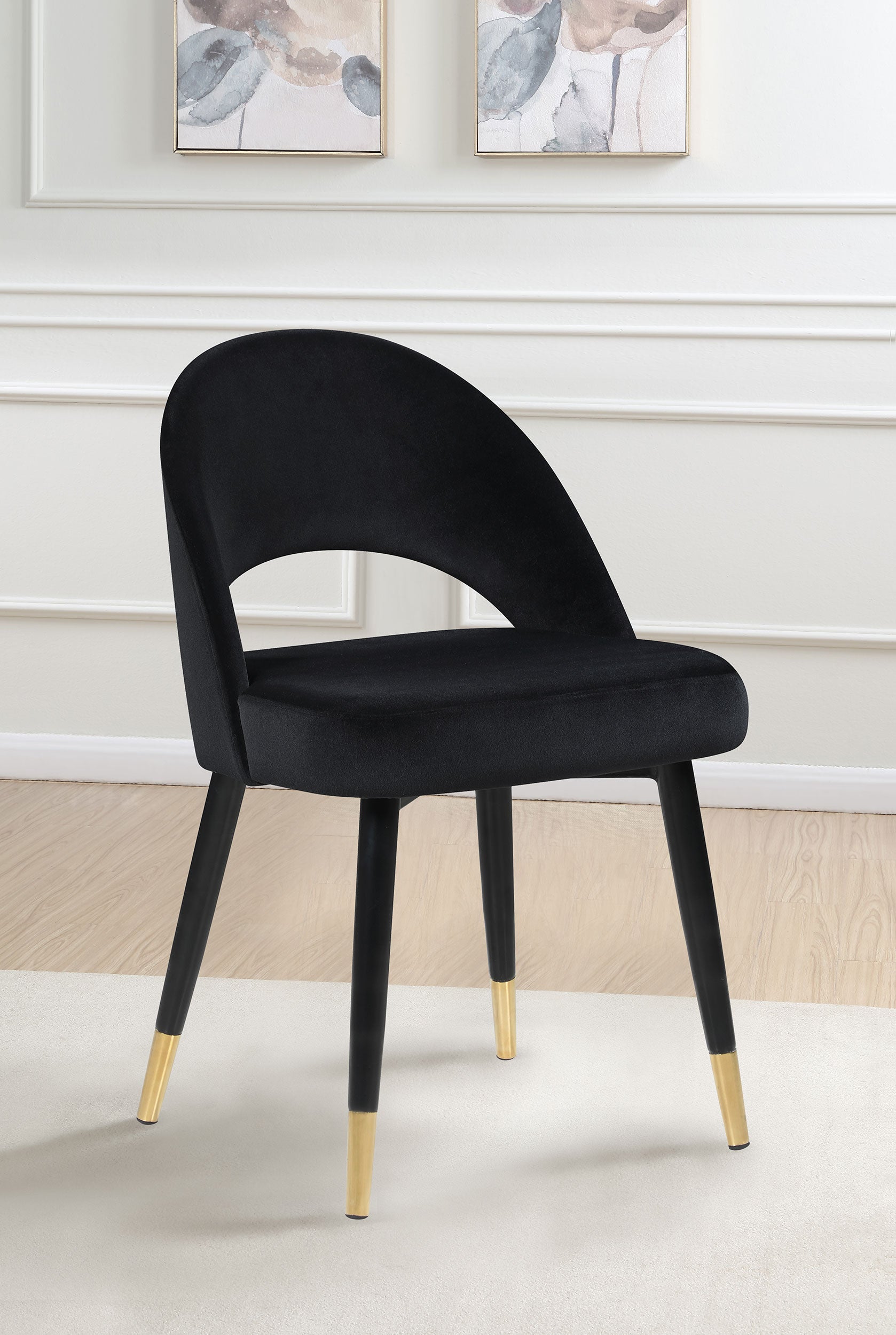 Lindsey Upholstered Dining Side Chair Black (Set of 2) — view 2