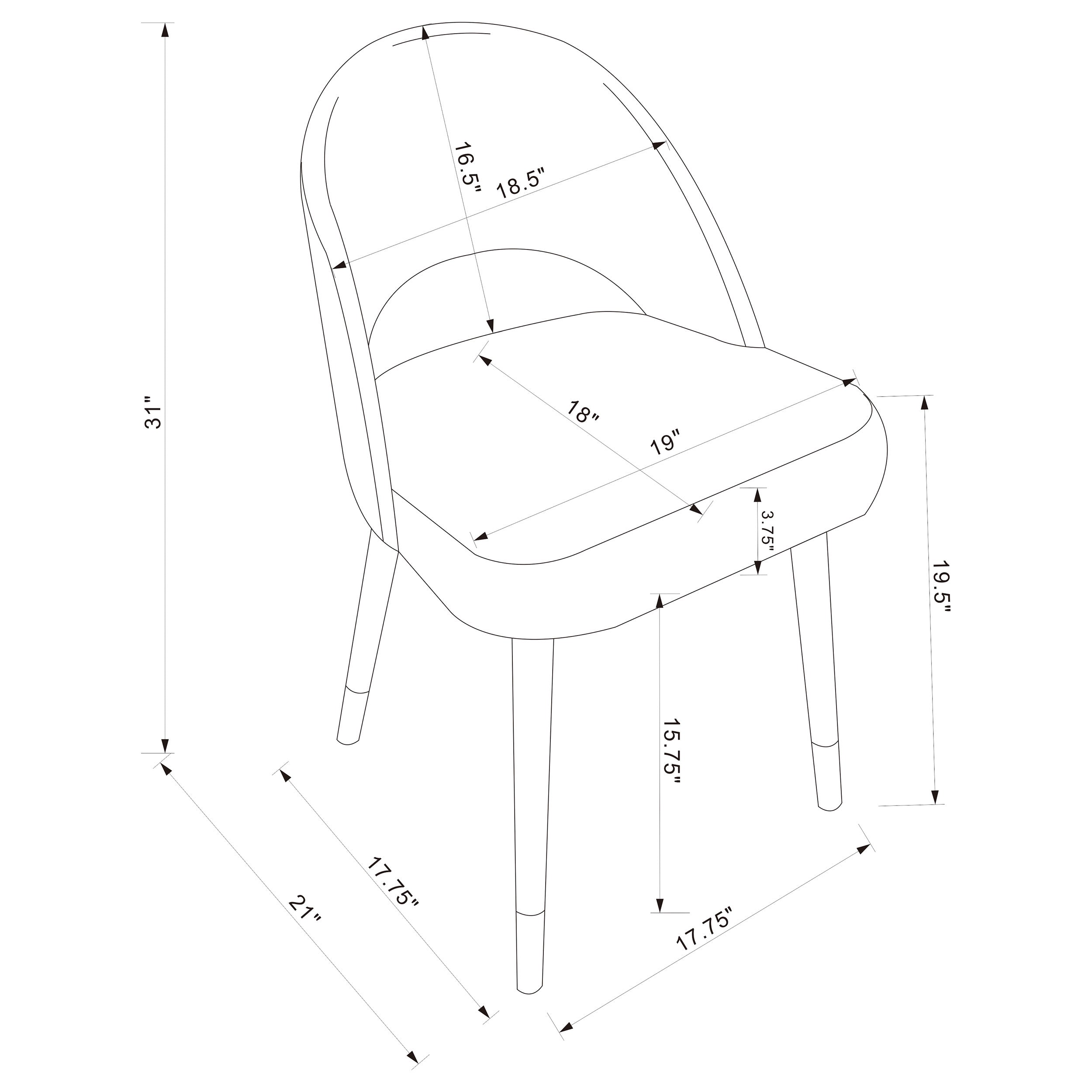 Lindsey Upholstered Dining Side Chair Black (Set of 2) — view 14